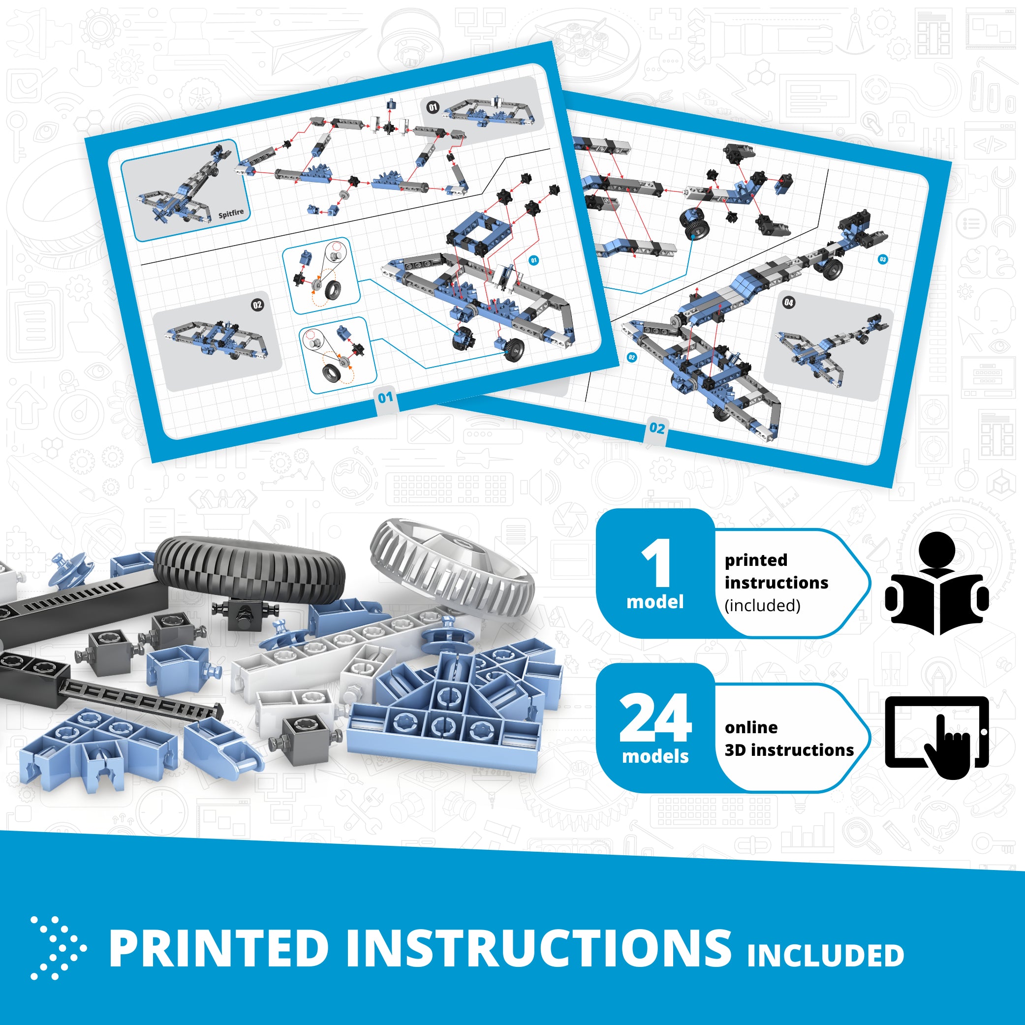 Engino Creative Builder 25 Multimodel set construcție 25 modele mașini