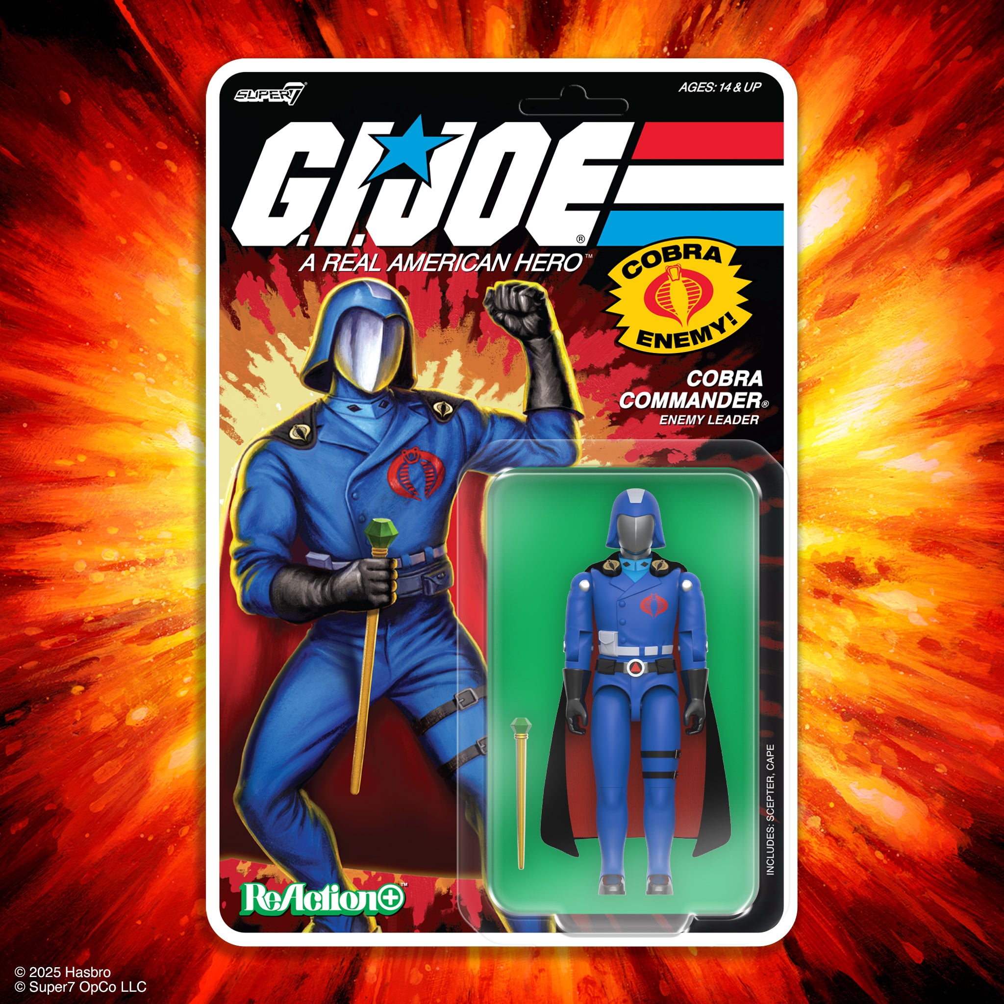 Super7 ReAction+ G.I. Joe Cobra Commander figurina mantie