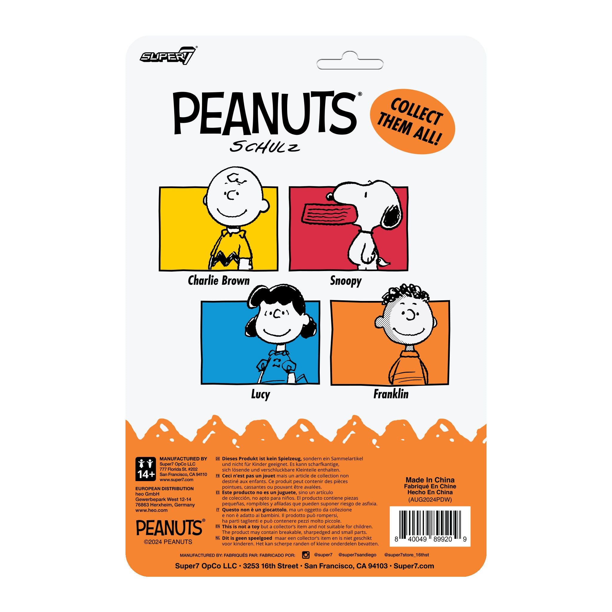 Super7 Peanuts ReAction Franklin figurina 3.75 inch benzi desenate
