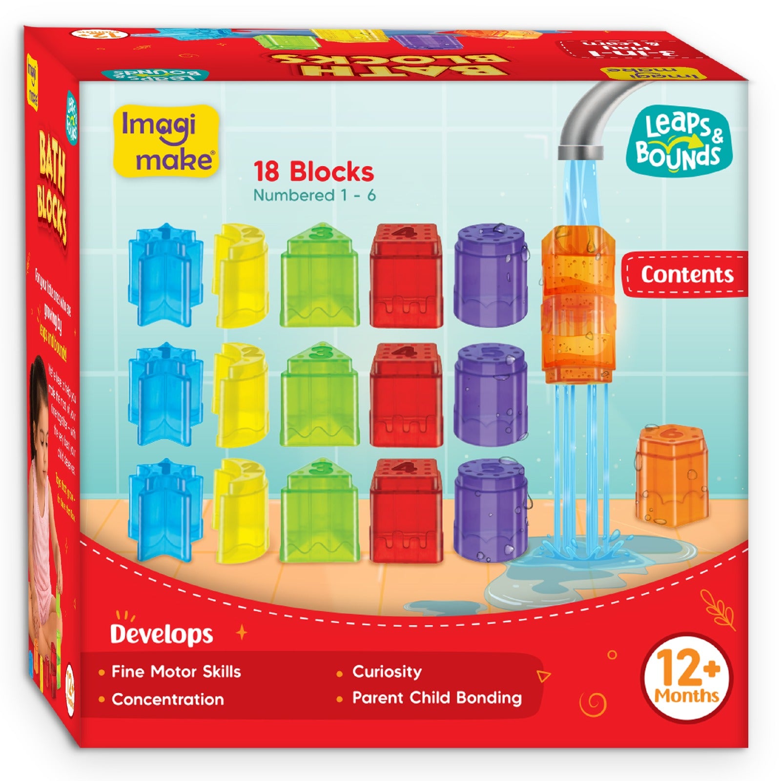 Imagimake Leaps Bounds Bath Blocks cuburi baie 18 buc
