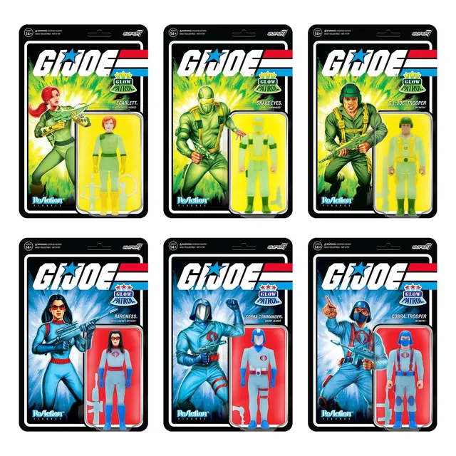 Super7 G.I. Joe Glow Patrol set 6 figurine fosforescente