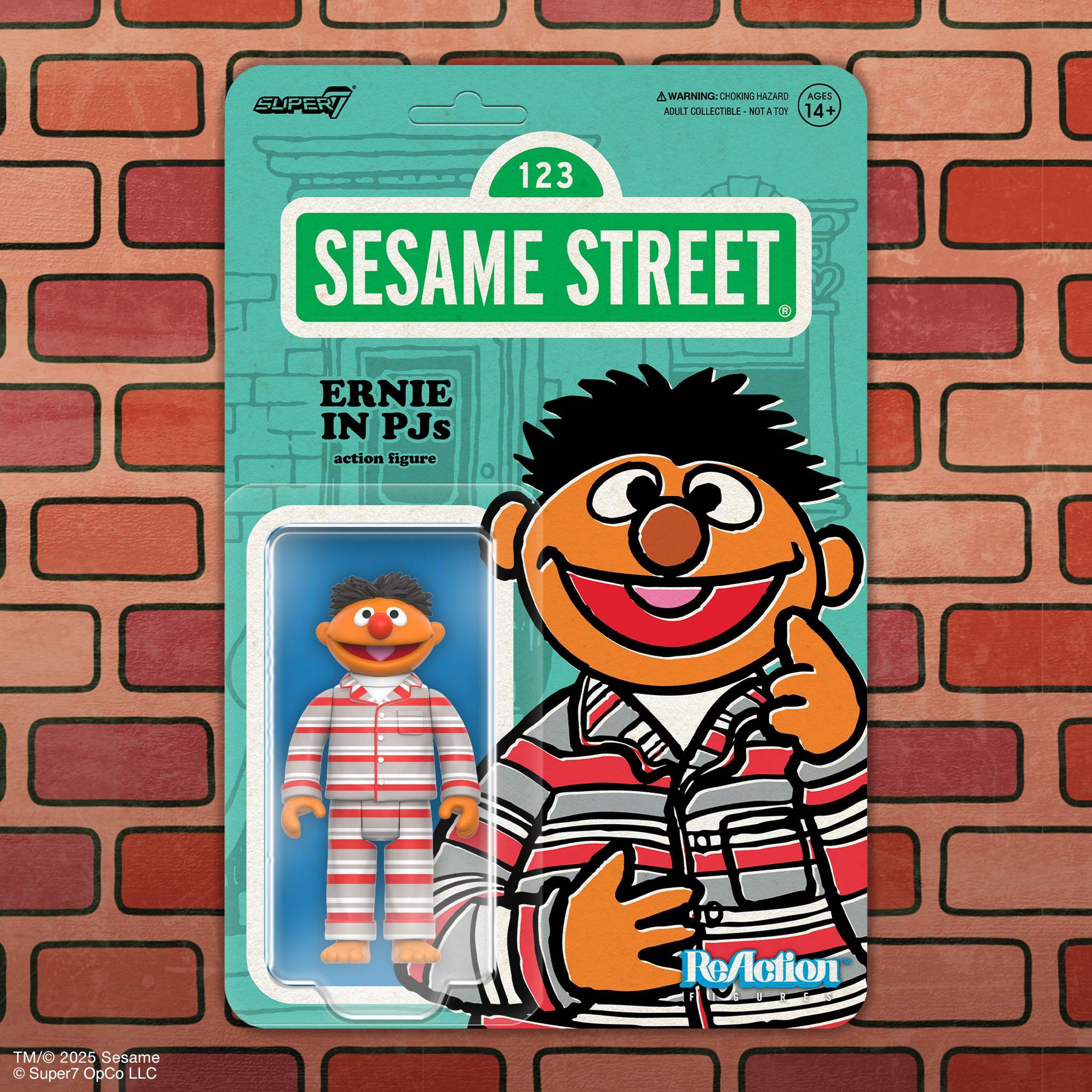 Super7 Sesame Street ReAction Ernie PJs figurina pijama