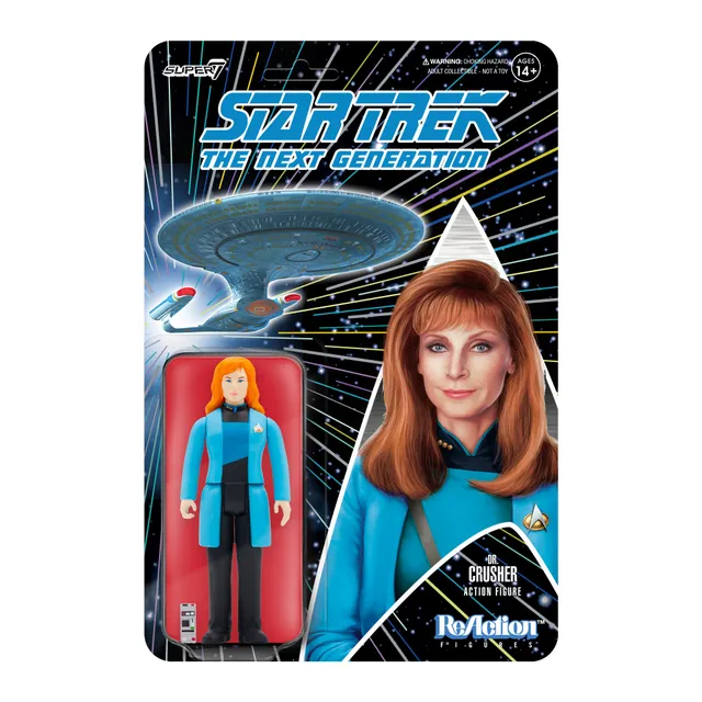Super7 Star Trek TNG ReAction figurina Dr. Crusher 3.75" albastru
