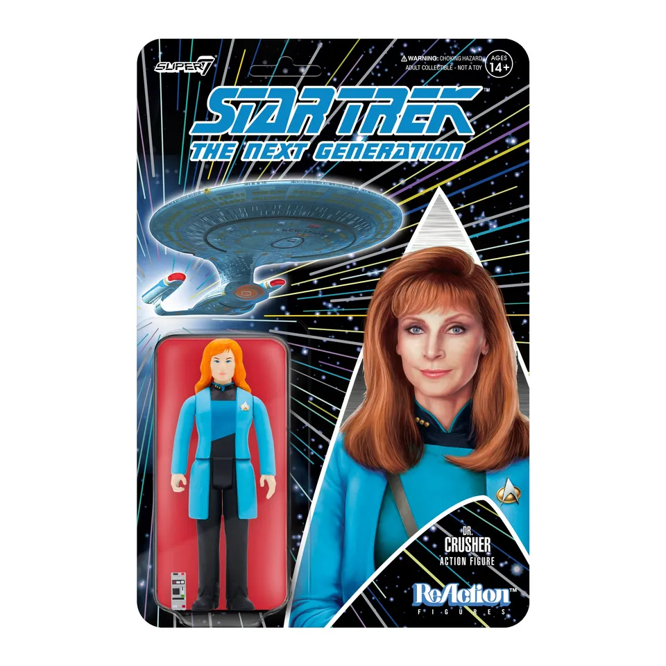 Super7 Star Trek TNG ReAction figurina Dr. Crusher 3.75" albastru