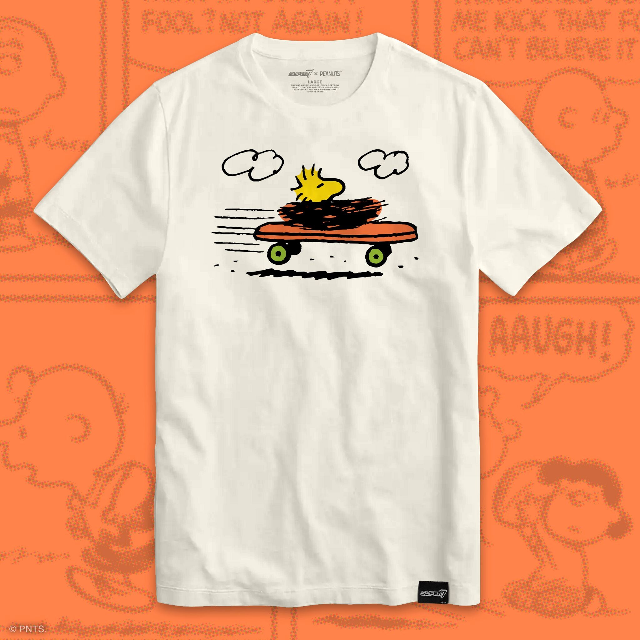 Super7 Peanuts Woodstock Skateboard tricou bumbac crem