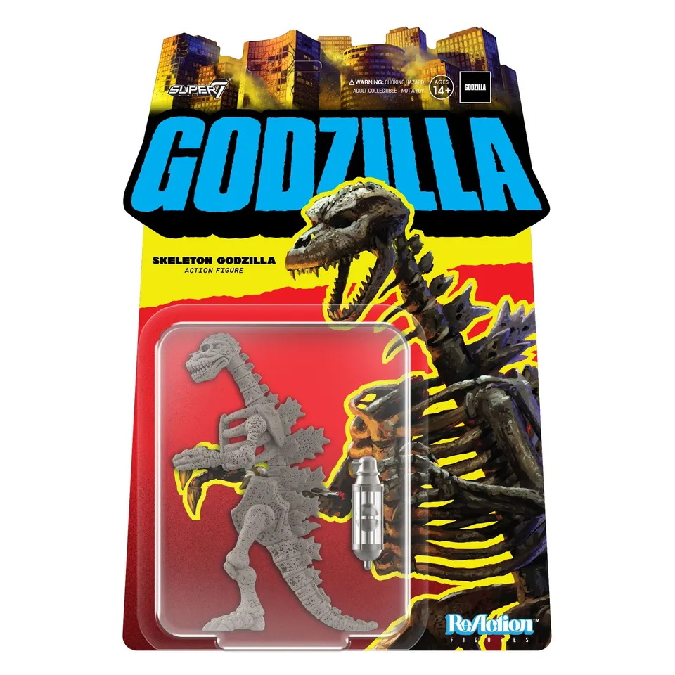Super7 Toho ReAction Godzilla Skeleton figurină gri 9,5 cm
