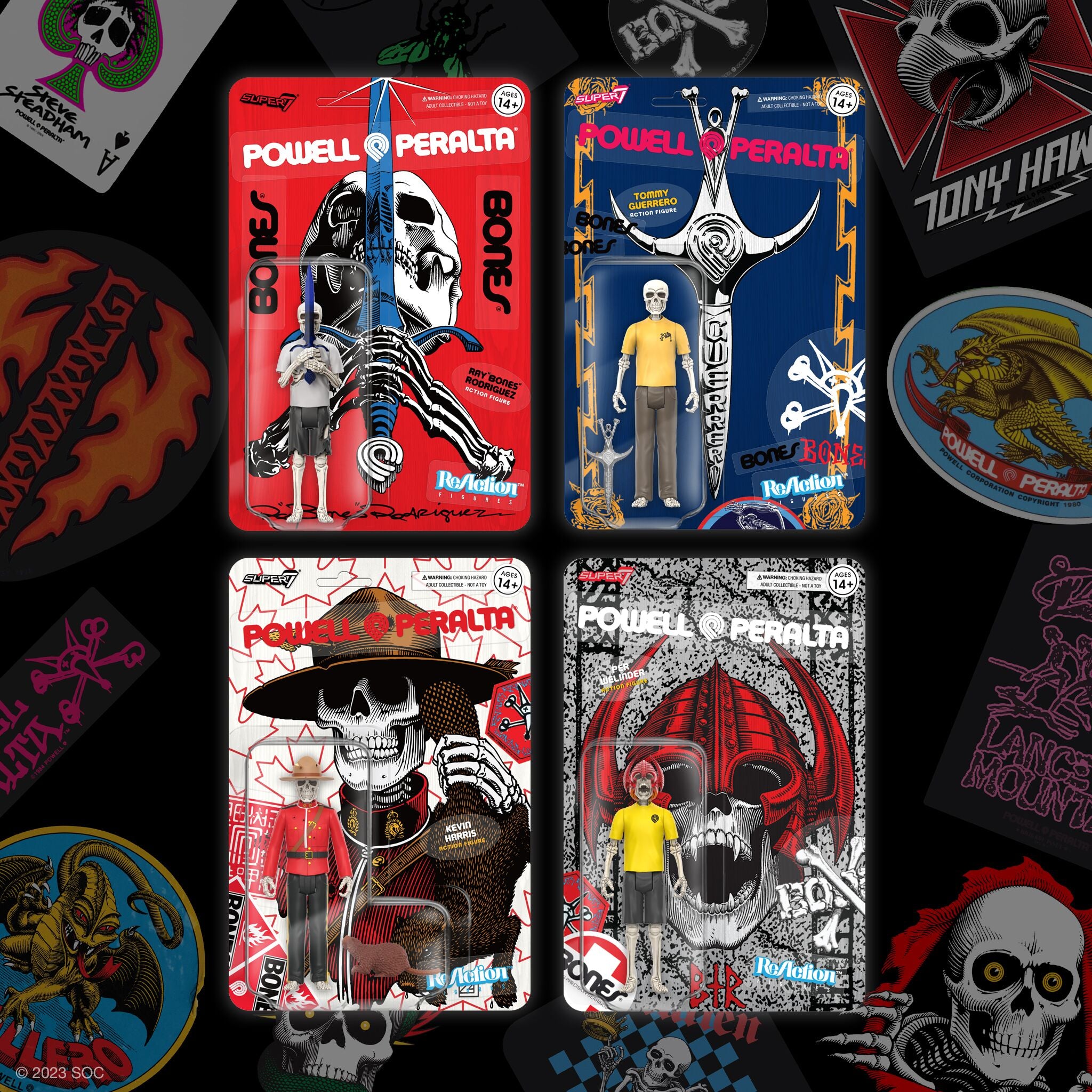 Super7 ReAction Powell-Peralta Wave 04 set 12 figurine PDQ