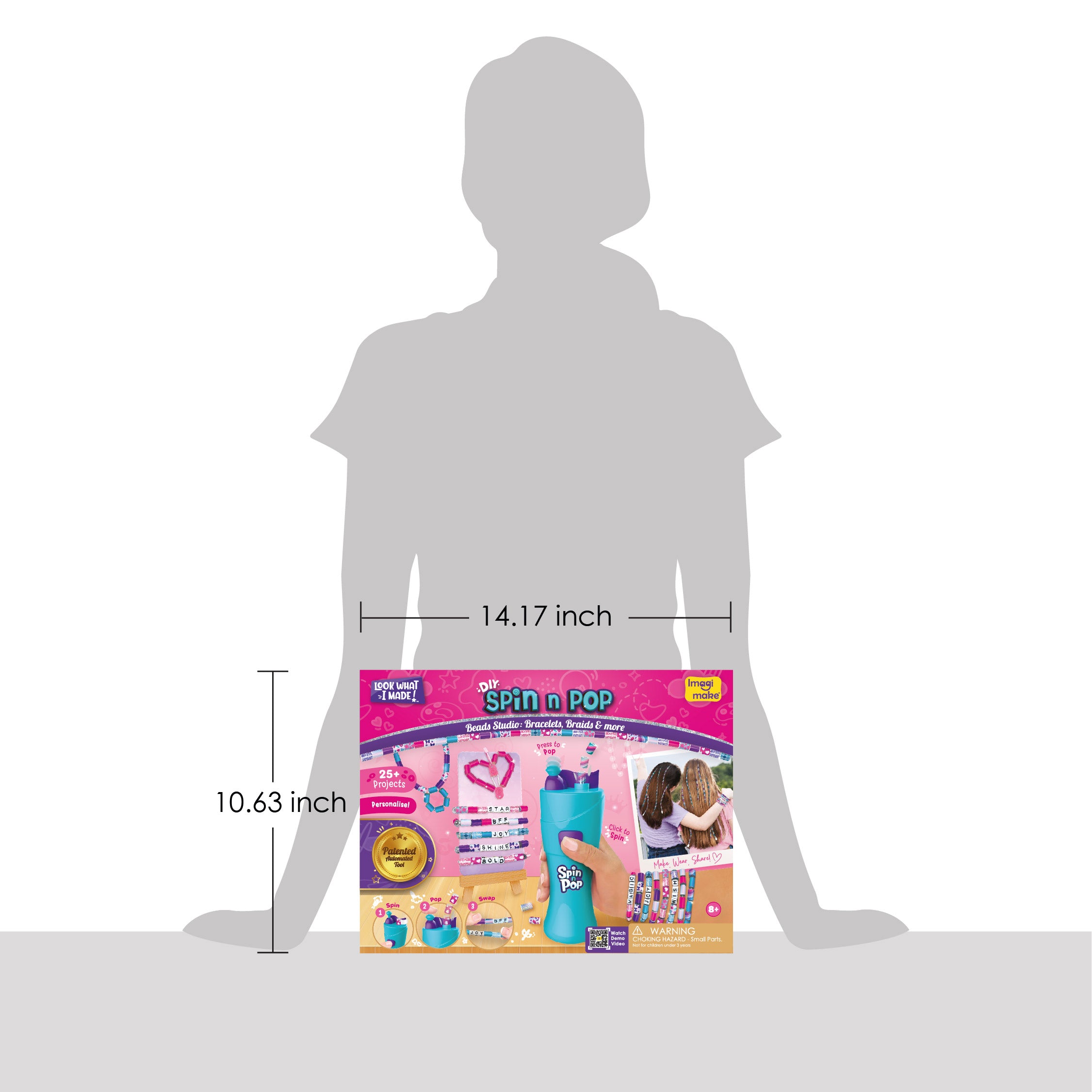 Imagimake Spin n Pop Beads Studio set bratari 300 margele