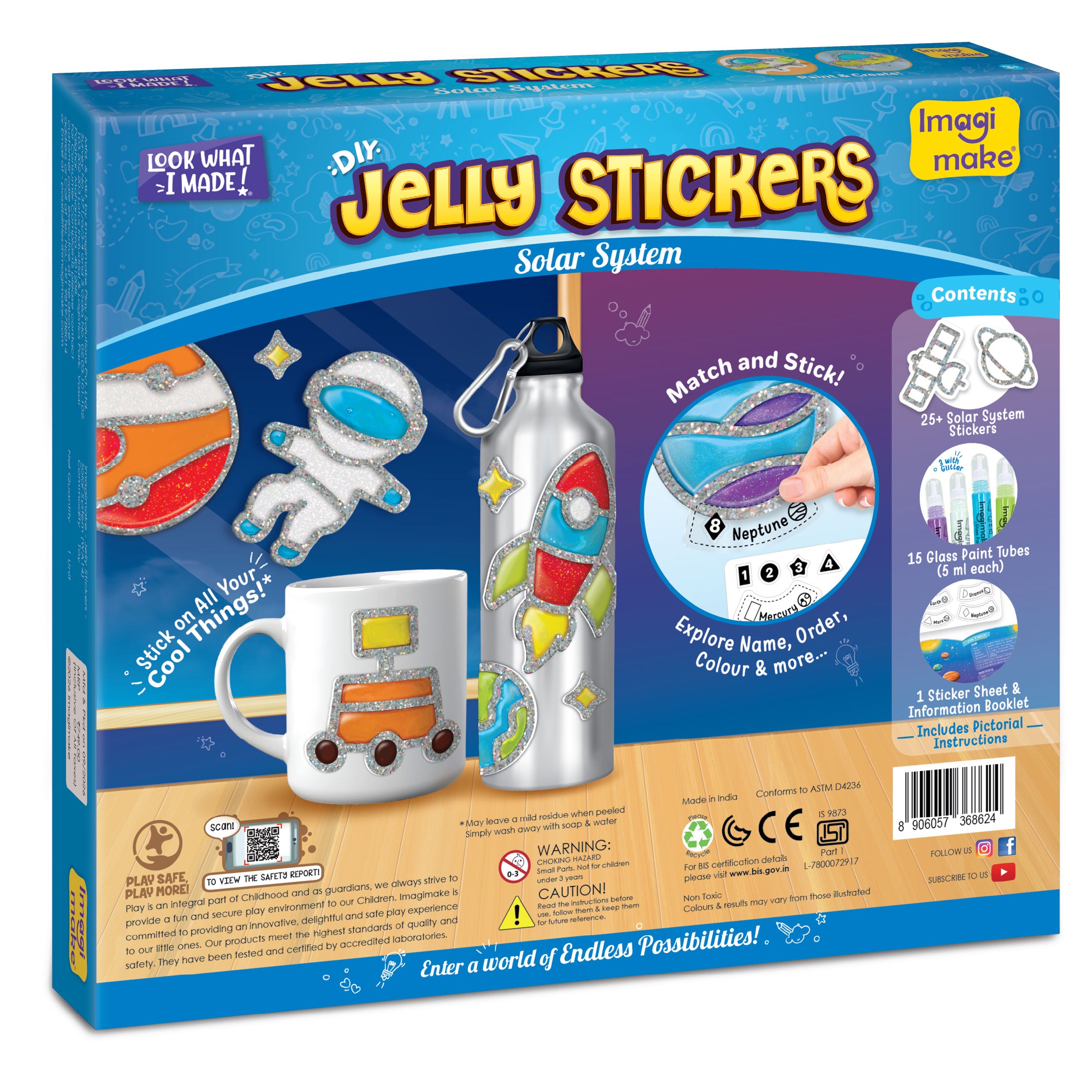 Imagimake Jelly Stickers Sistem Solar set pictura 25 sabloane