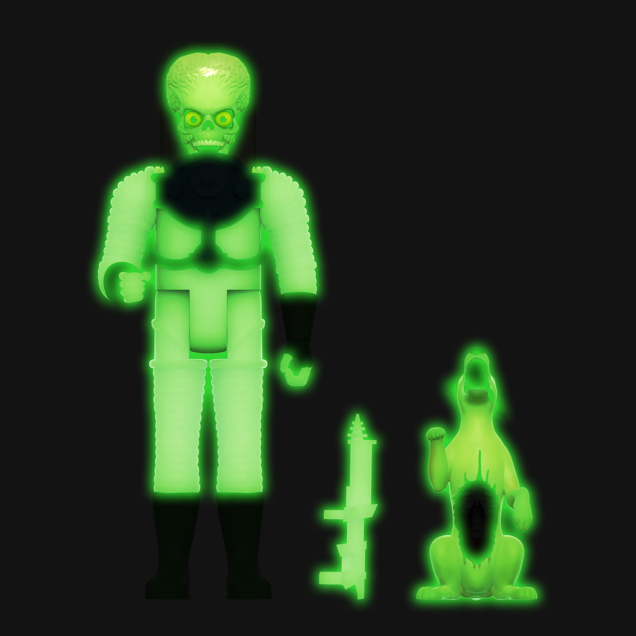 Super7 ReAction Mars Attacks figurina Glow Destroying a Dog