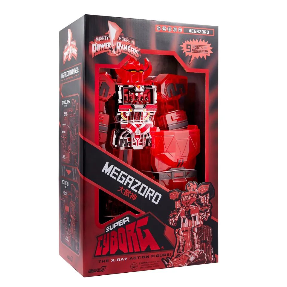 Super7 Power Rangers Megazord figurină roșu transparent