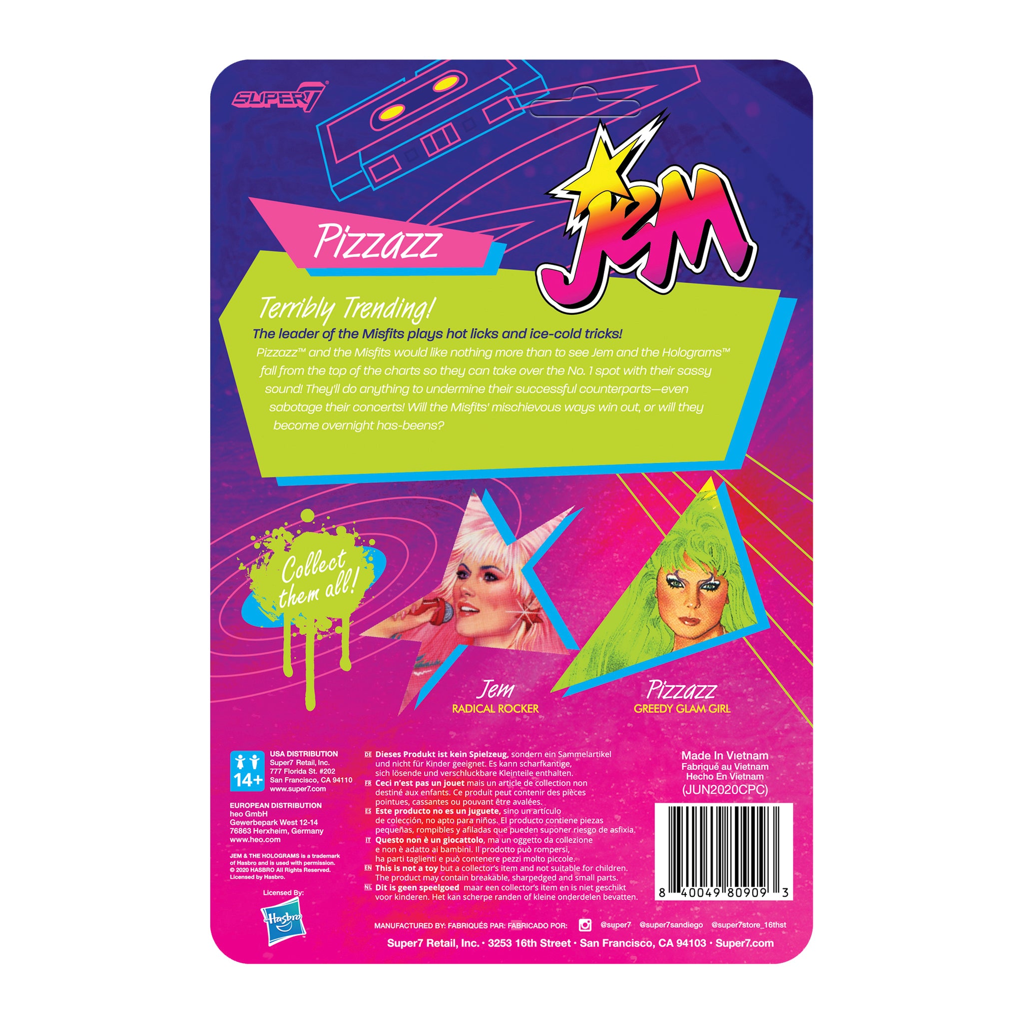 Super7 Jem Pizzazz figurină cu chitară 9.5cm