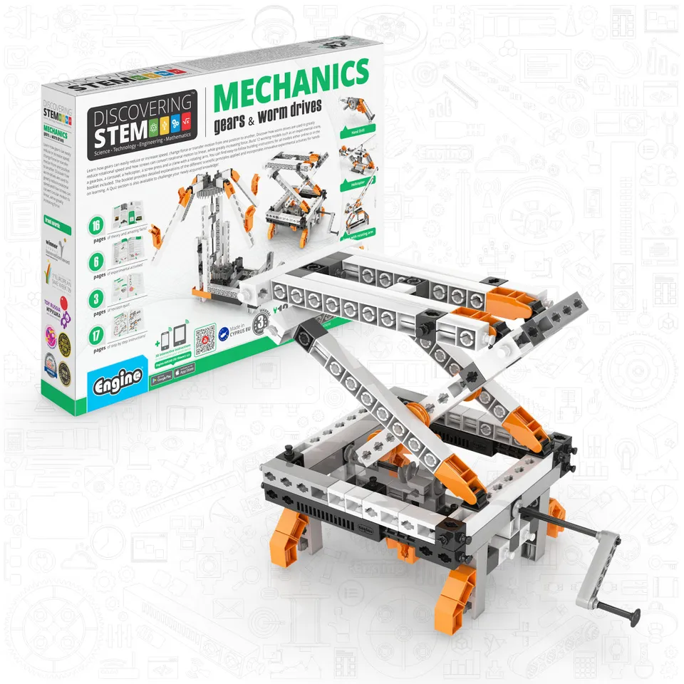 Engino Discovering STEM Gears Worm set construcție 12 modele angrenaje