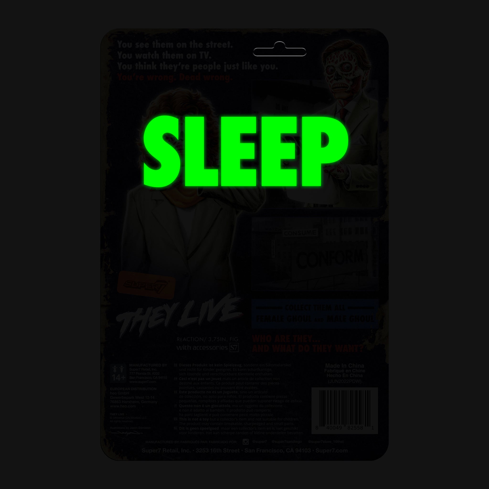 Super7 They Live ReAction Female Ghoul figurina fosforescenta