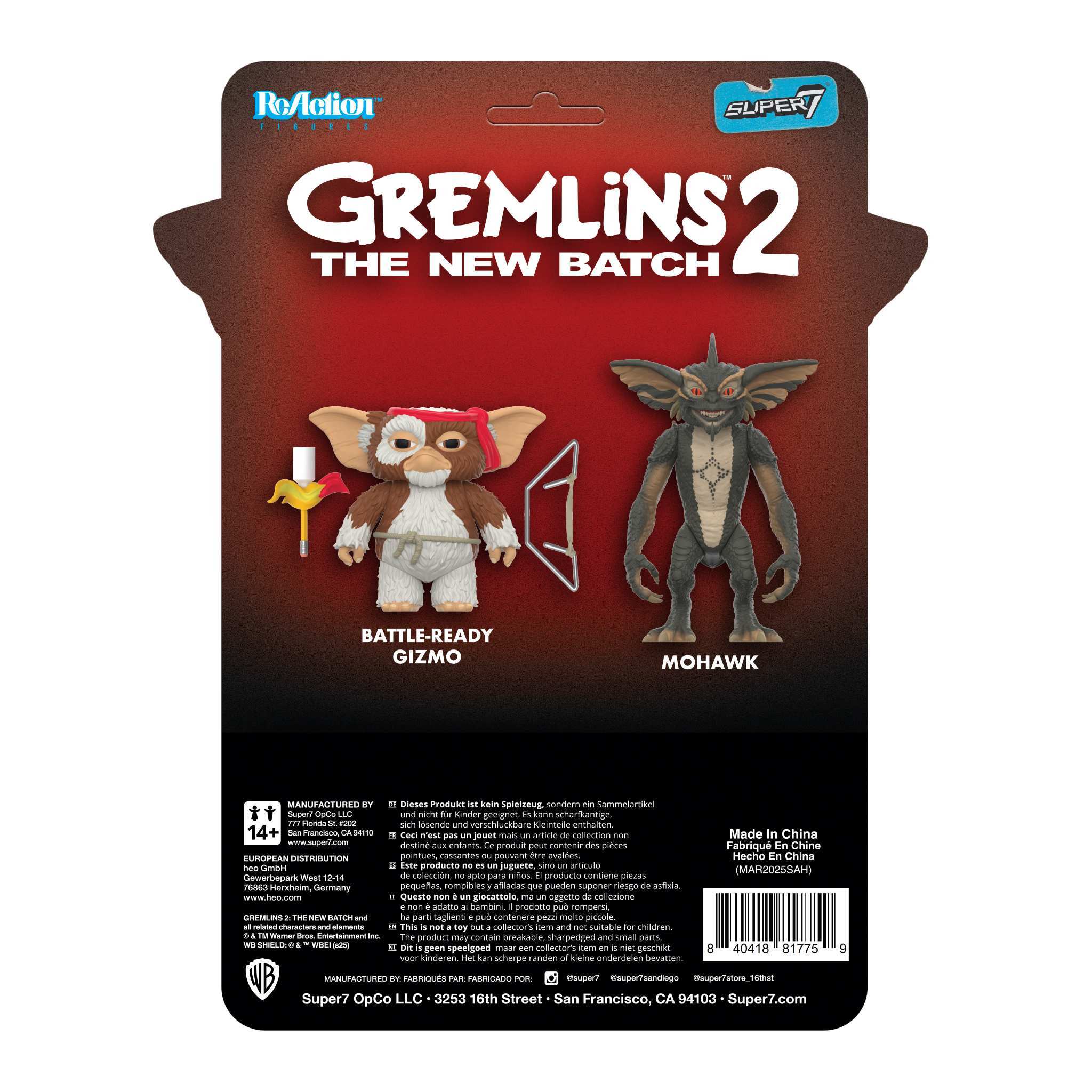 Super7 Gremlins ReAction Gizmo & Mohawk figurine set 2 articulate