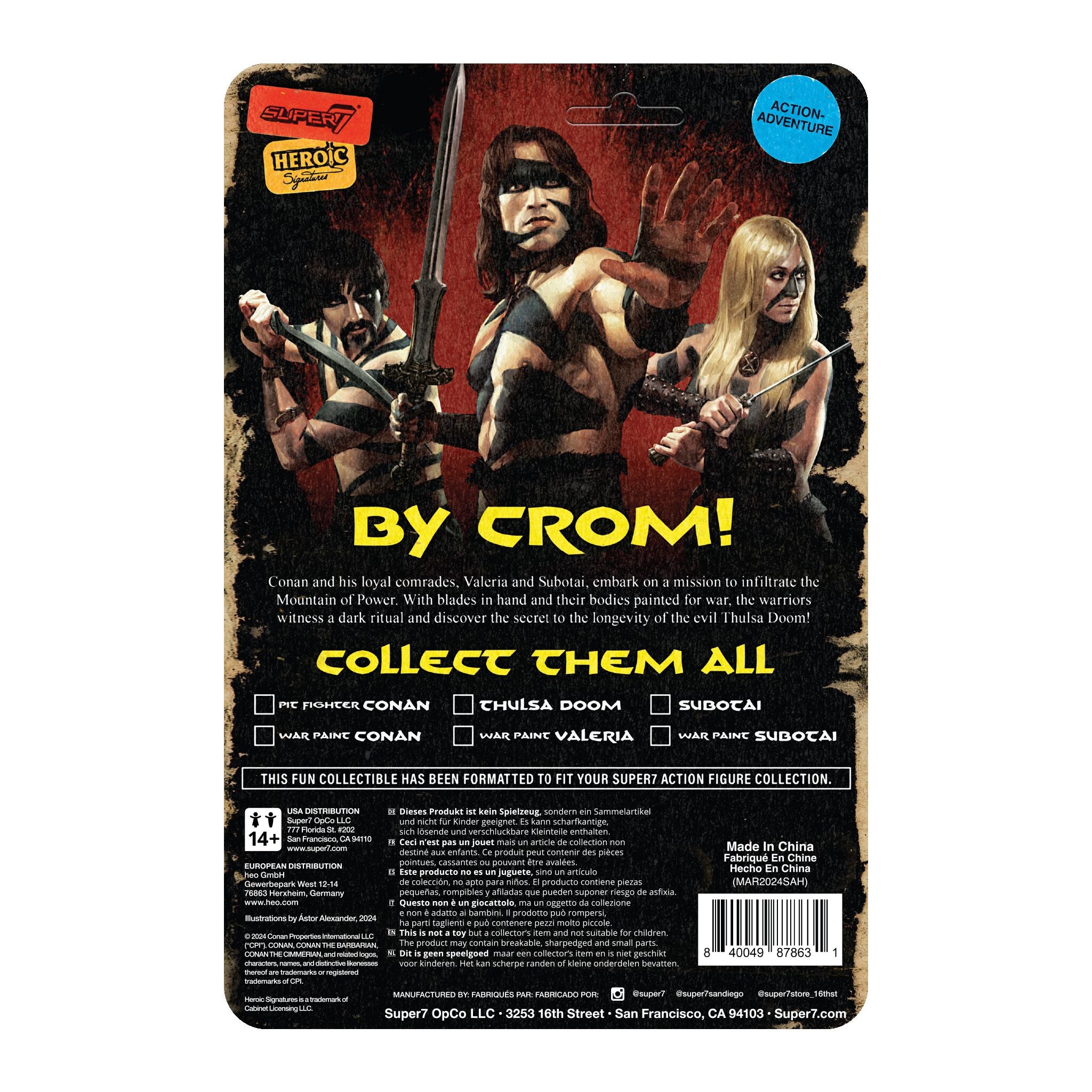 Super7 ReAction Conan War Paint figurina cu sabie