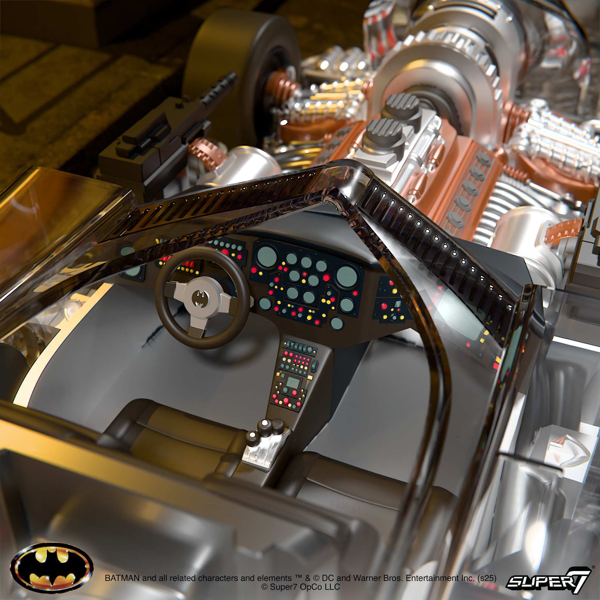 Super7 Super Cyborg Batmobile 1989 masinuta transparent Clear