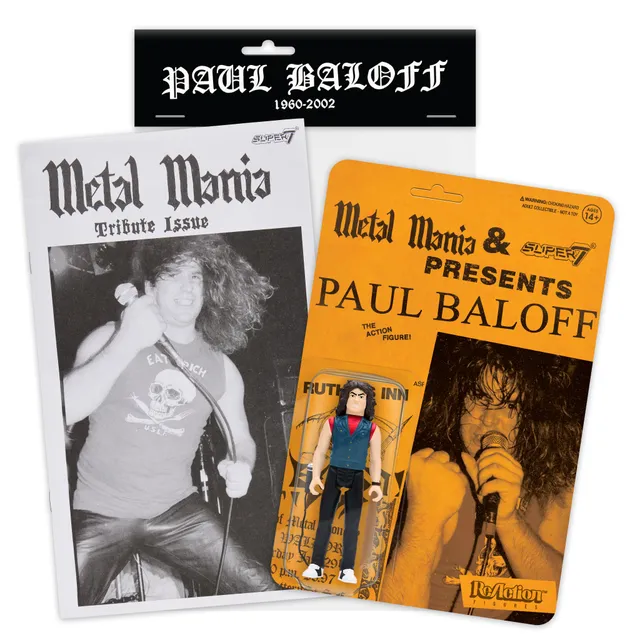 Super7 ReAction Paul Baloff figurina + fanzine Metal Mania