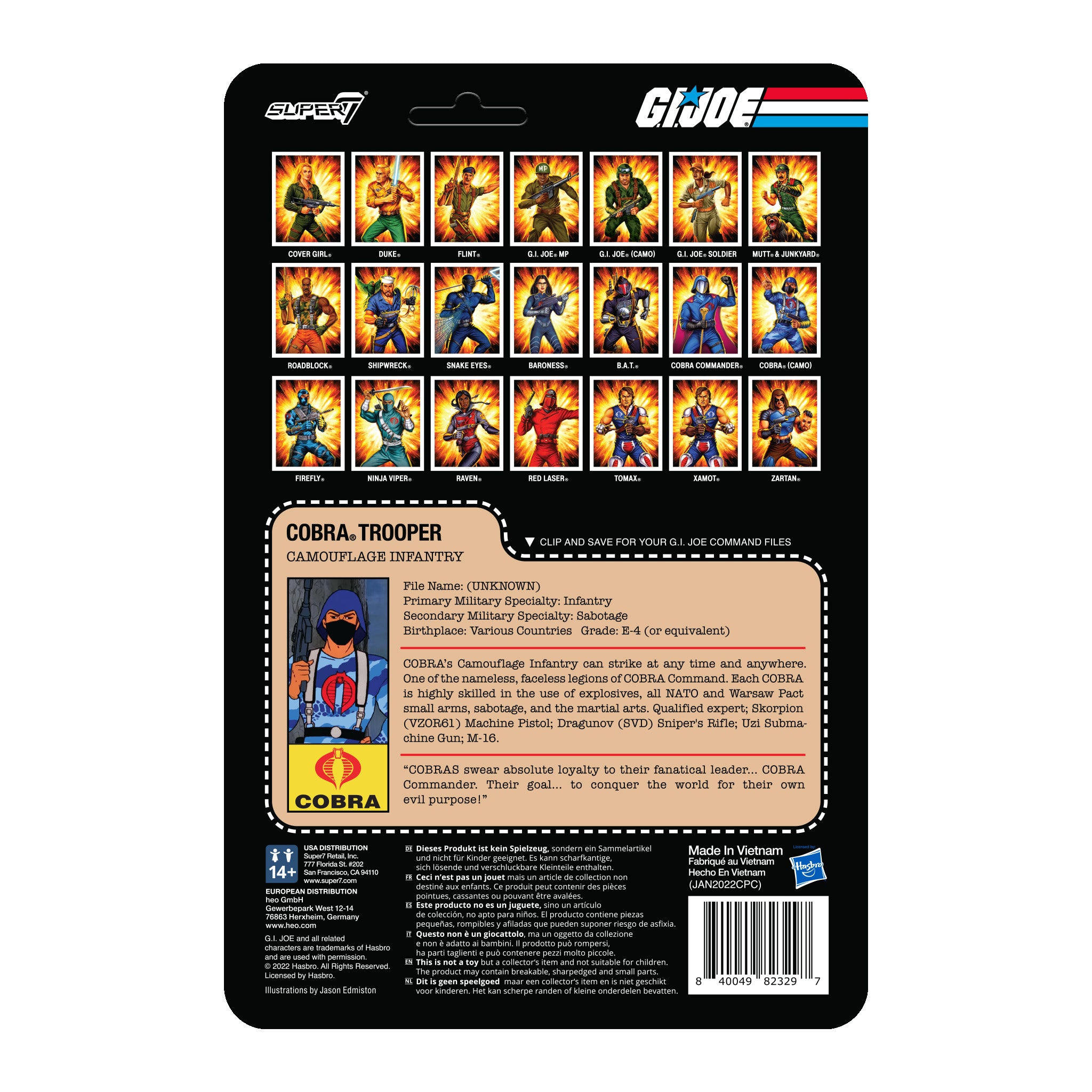 Super7 G.I. Joe ReAction Wave 5 figurina Cobra roz 9,5 cm