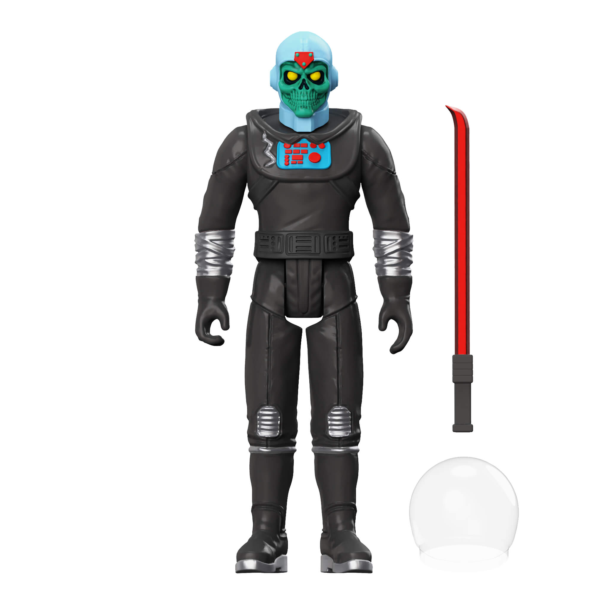 Super7 ReAction Astro Zombie negru-argintiu figurina 9,5 cm