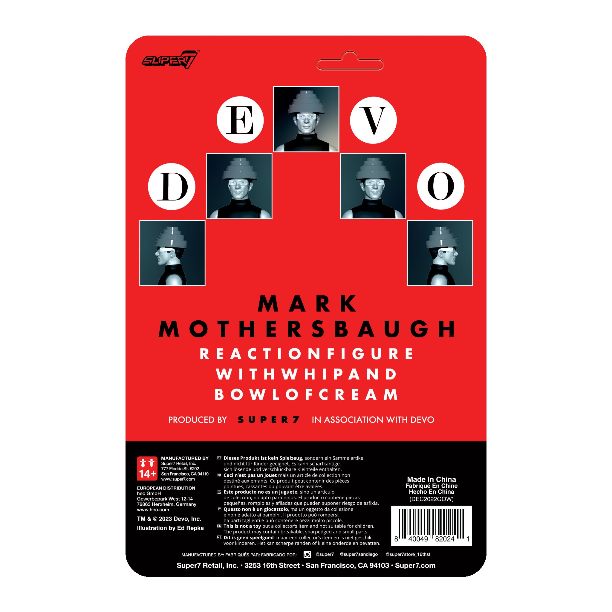 Super7 Devo ReAction Wave 1 Mark Mothersbaugh figurină