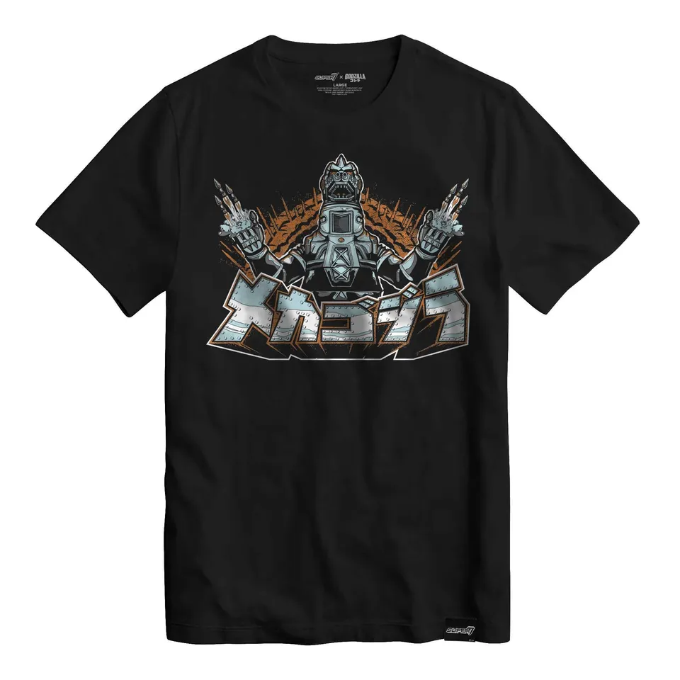 Super7 Toho Mechagodzilla tricou negru bumbac