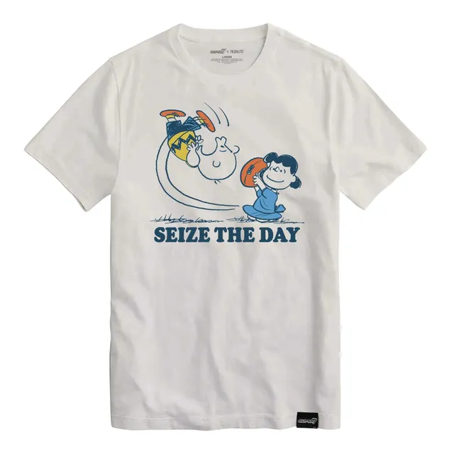 Super7 Peanuts Seize the Day tricou bumbac alb vintage