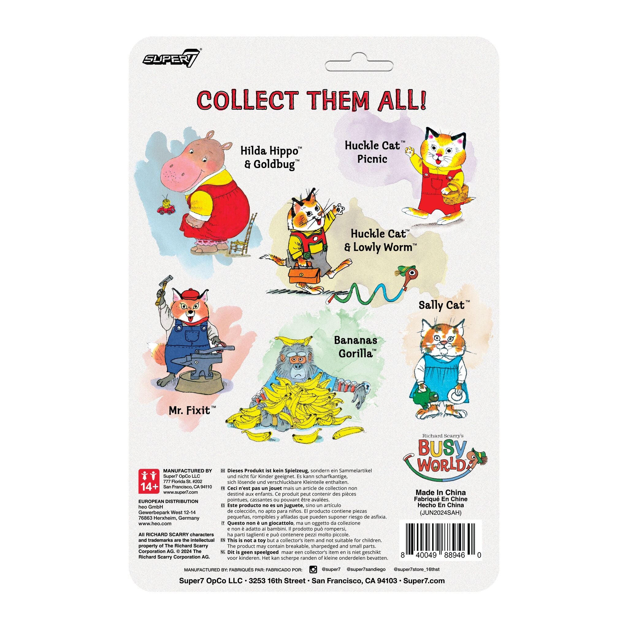 Super7 ReAction Huckle Cat Overalls figurină cu coș picnic