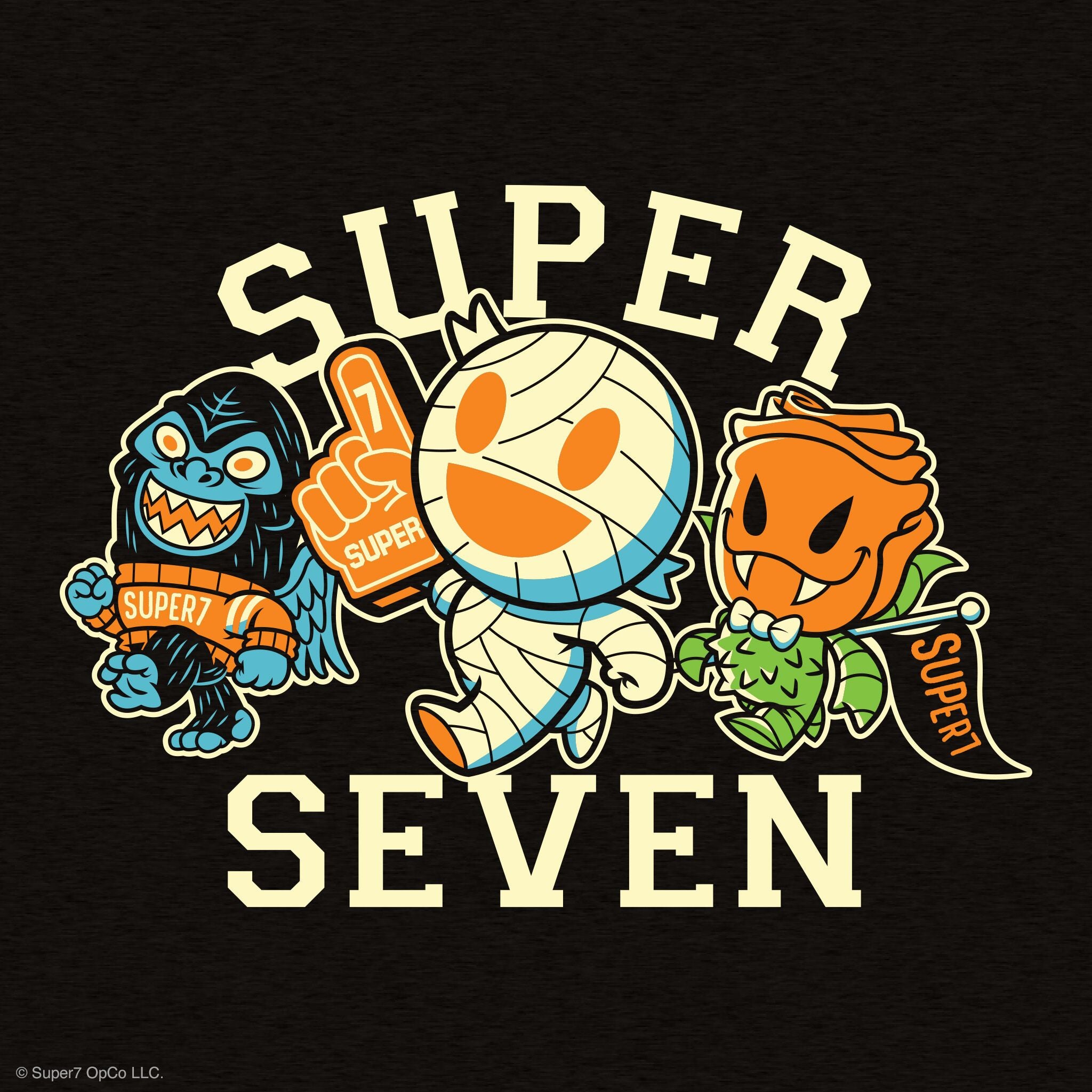 Super7 Mascot Fleece Crewneck bluză neagră S-3X