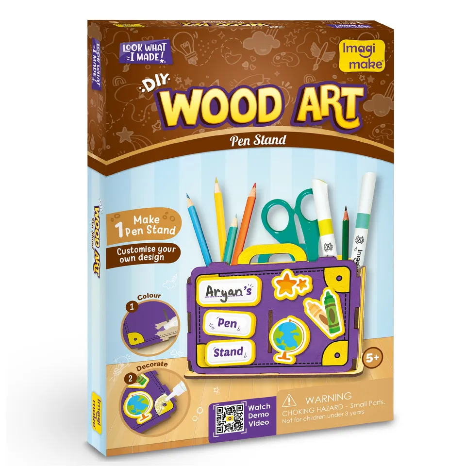 Imagimake Wood Art suport creioane lemn DIY