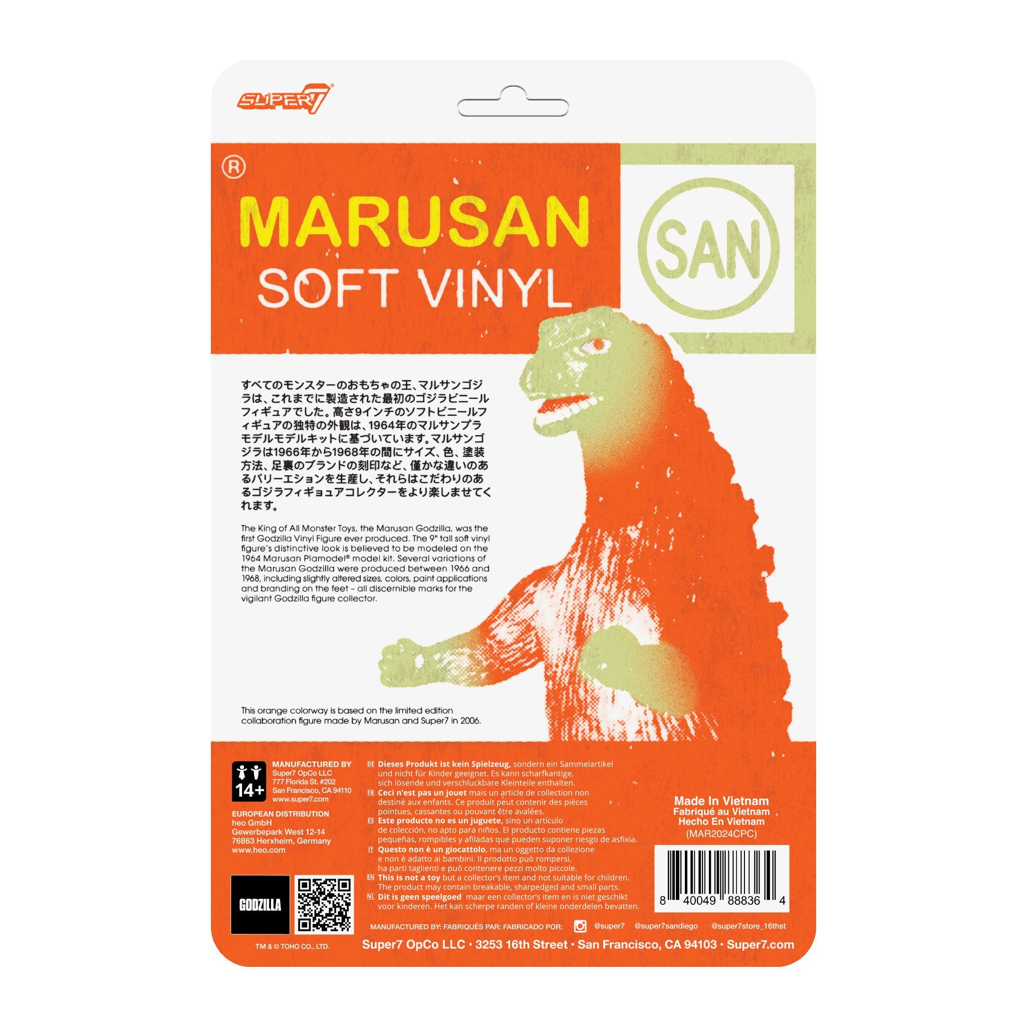 Super7 ReAction Marusan J-Tail figurina portocalie fosforescenta