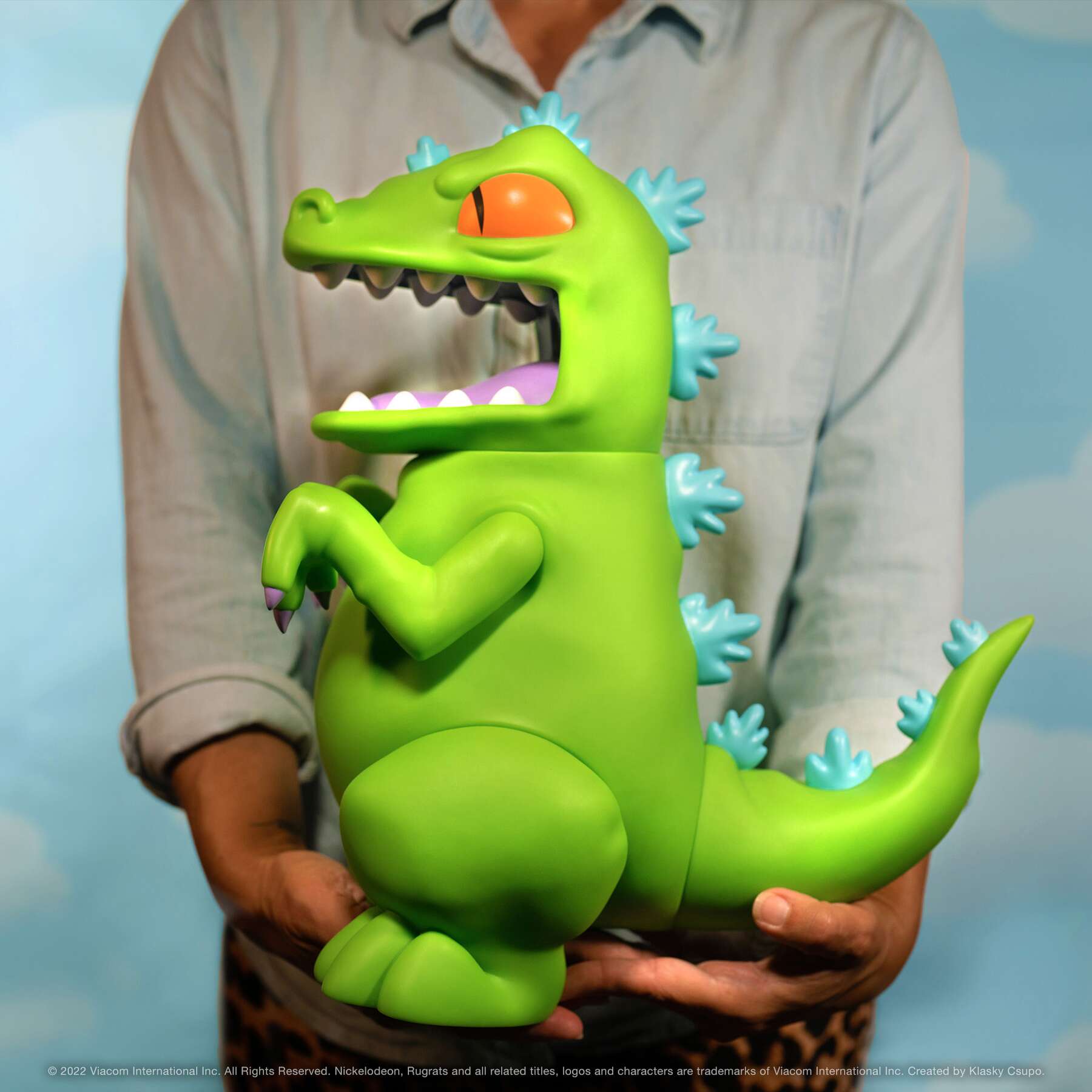 Super7 Rugrats Supersize Reptar figurina vinil 40 cm verde