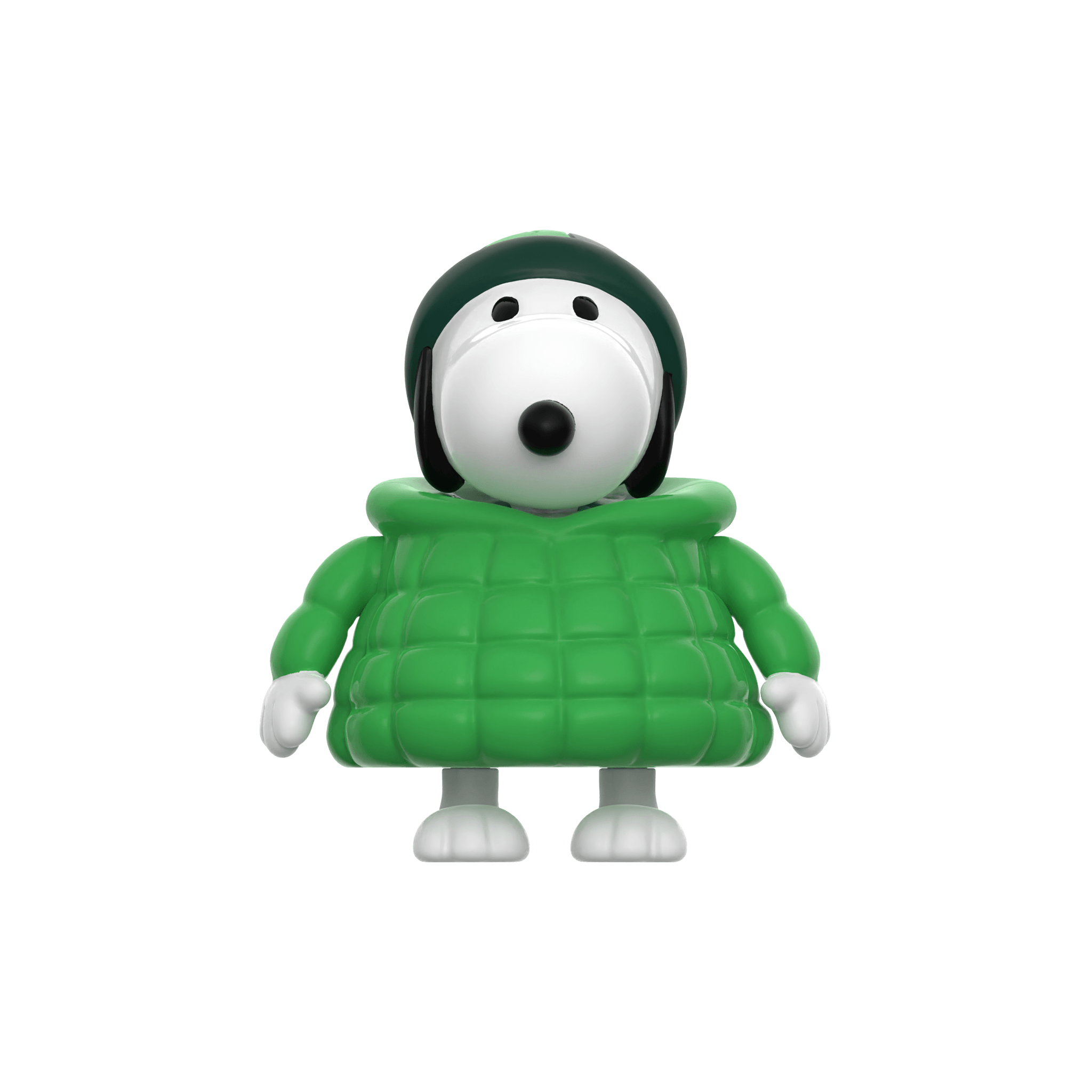 Super7 ReAction Take Care Puffy Coat Snoopy figurină verde