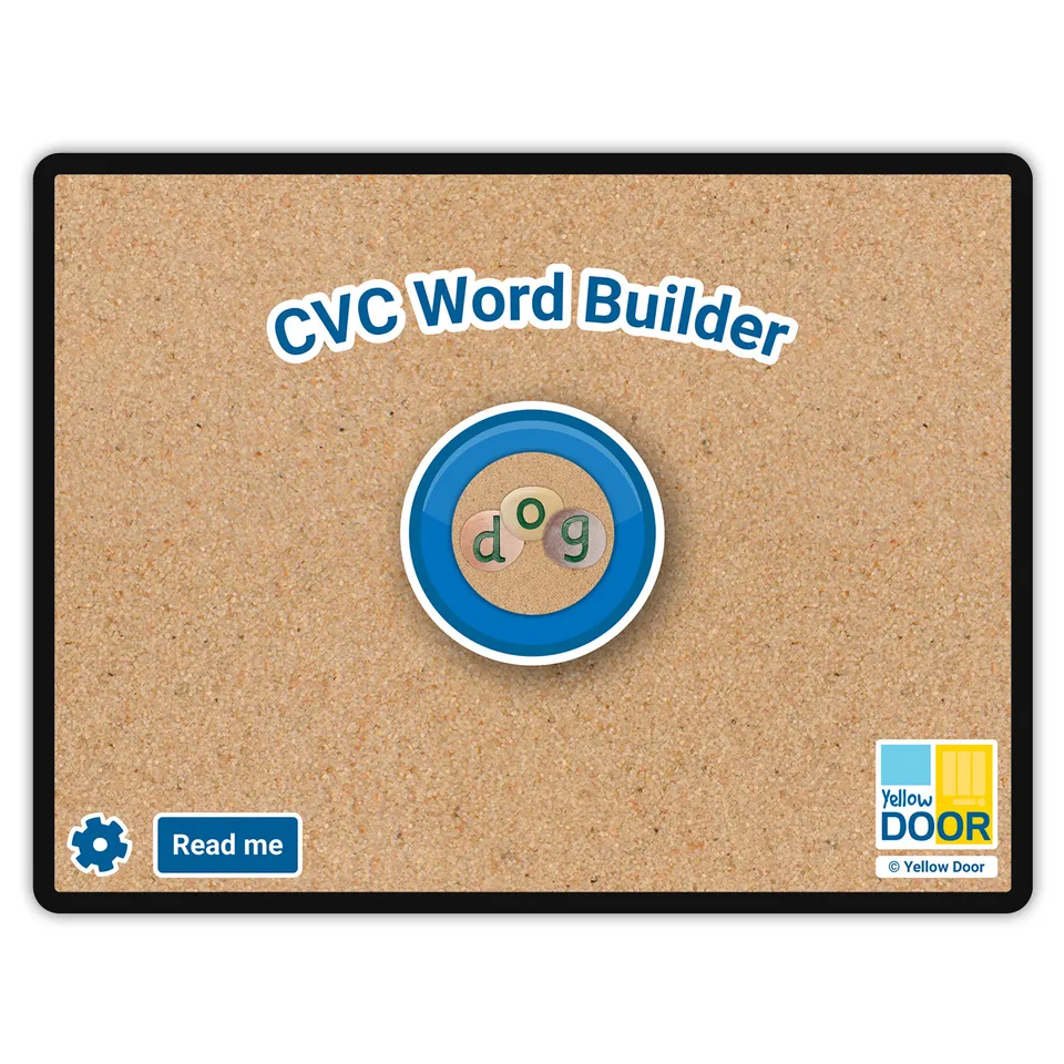 Yellow Door CVC Word Builder aplicatie cuvinte copii