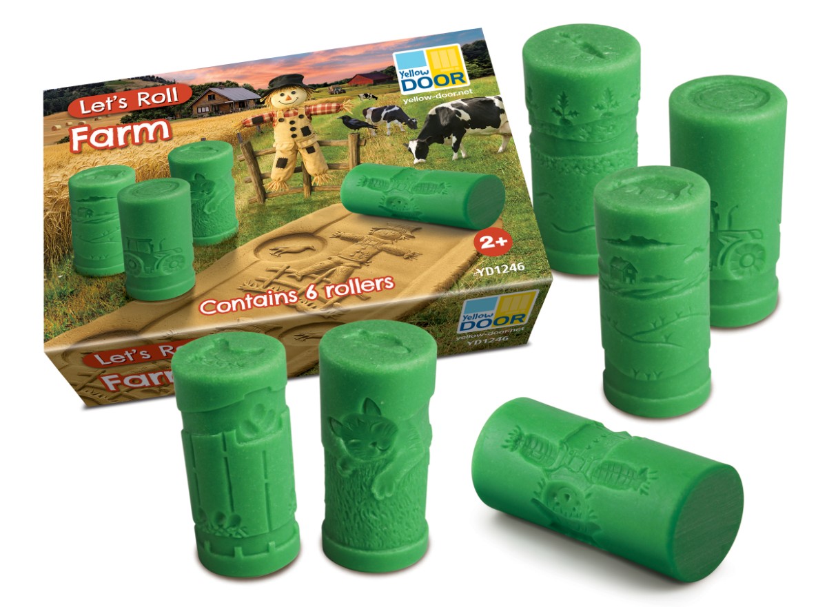 Yellow Door Let's Roll Farm role plastilină set 6 fermă