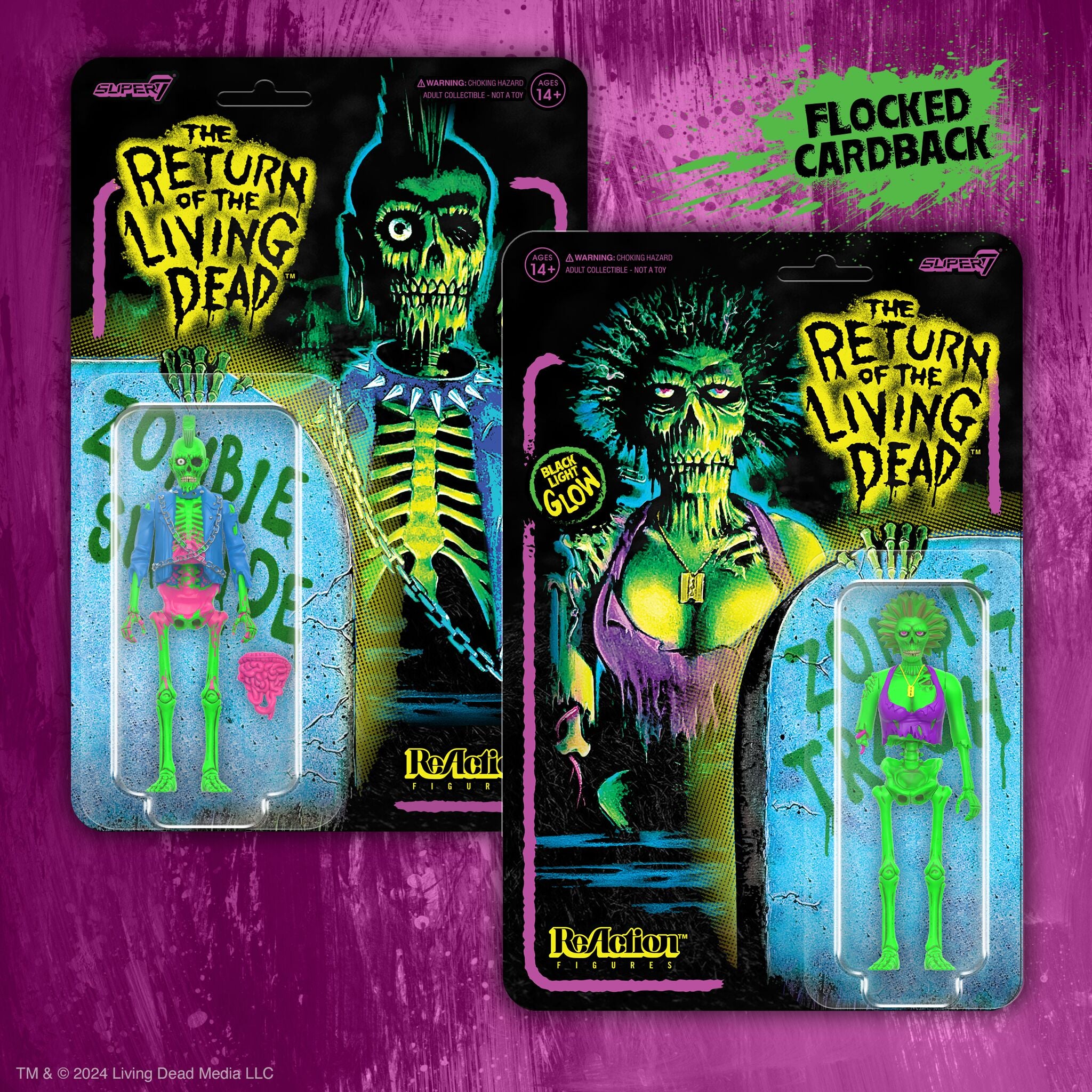 Super7 ReAction Poster Zombie Blacklight figurina 9,5cm