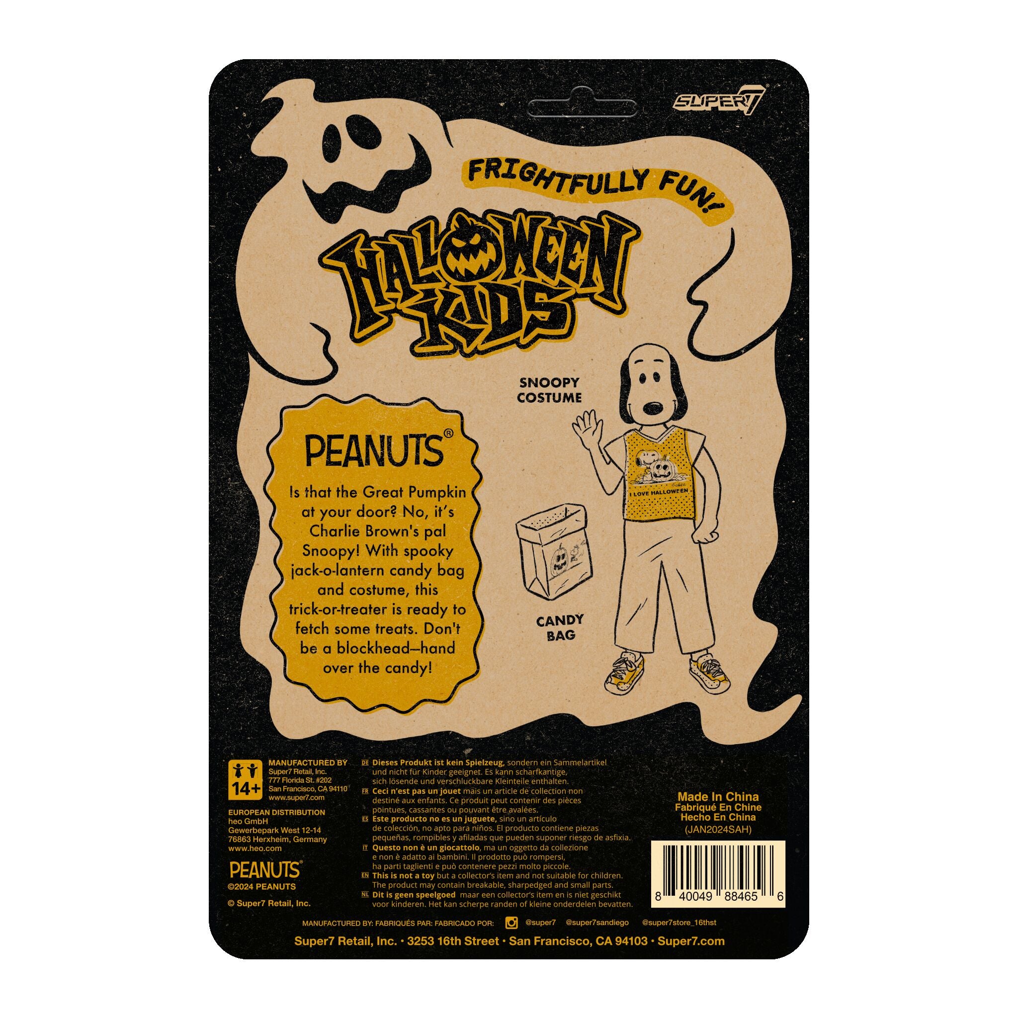 Super7 ReAction Snoopy Girl Peanuts figurina 9,5 cm Halloween