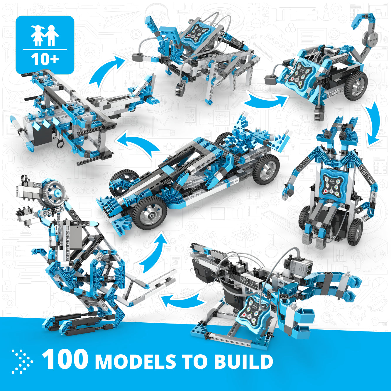 Engino Creative Engineering Maker Pro 100 in 1 set constructie motorizat