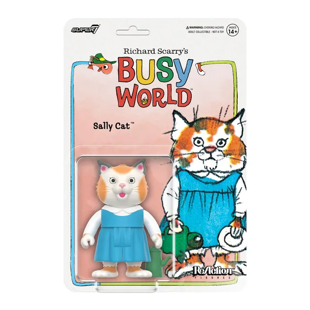 Super7 Richard Scarry Sally Cat figurina 9,5 cm cu cafetiera