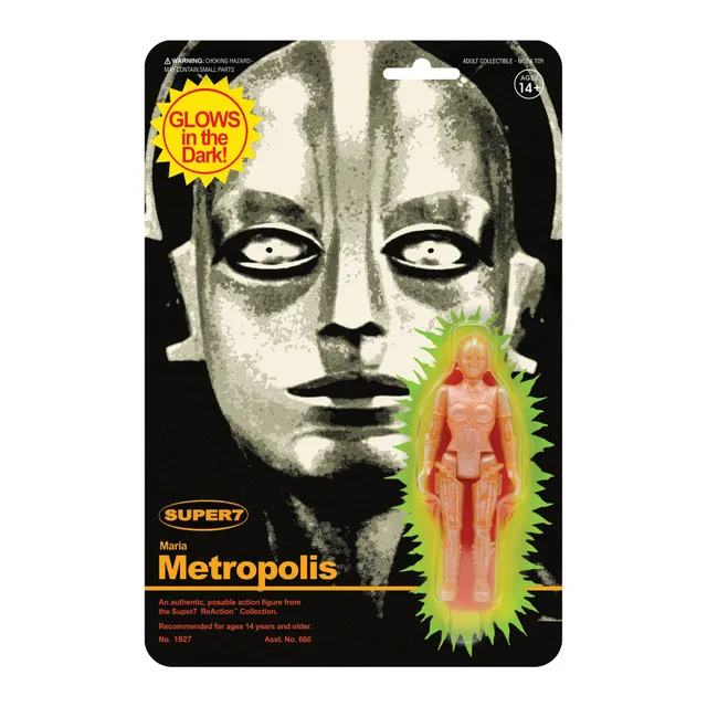 Super7 ReAction Metropolis Maria Monster figurina fosforescenta
