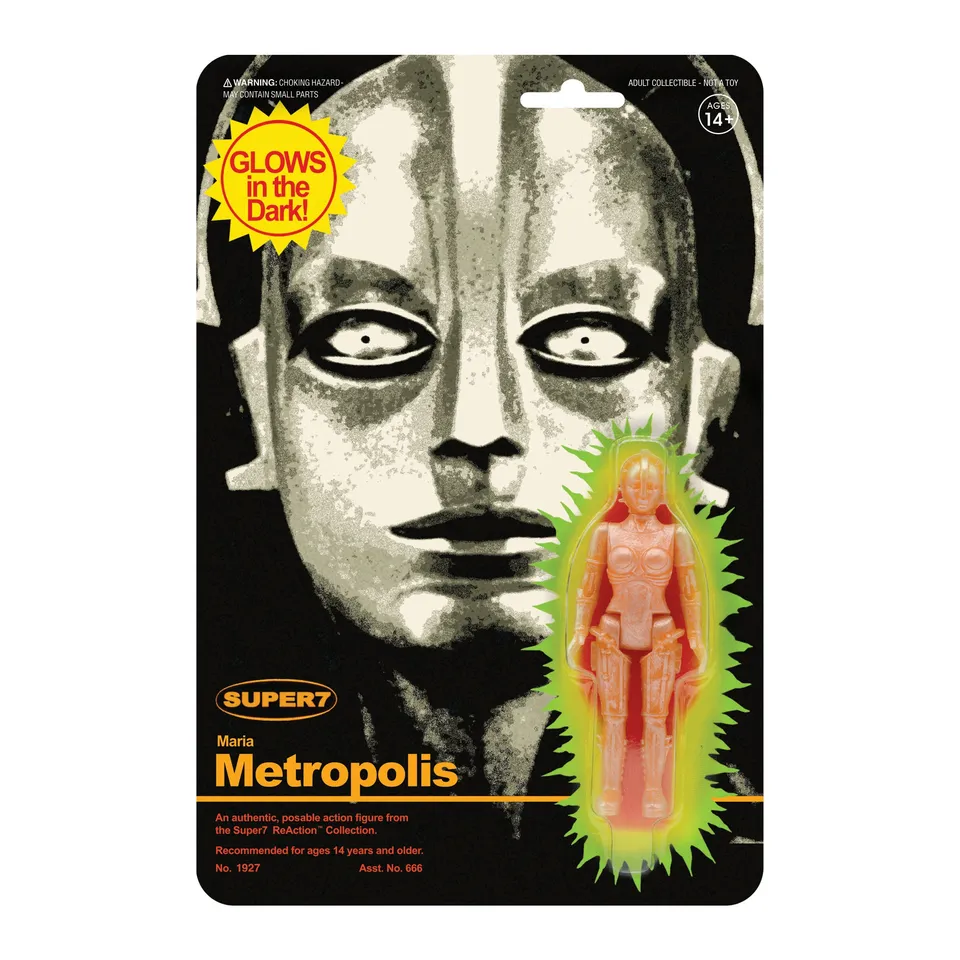 Super7 ReAction Metropolis Maria Monster figurina fosforescenta