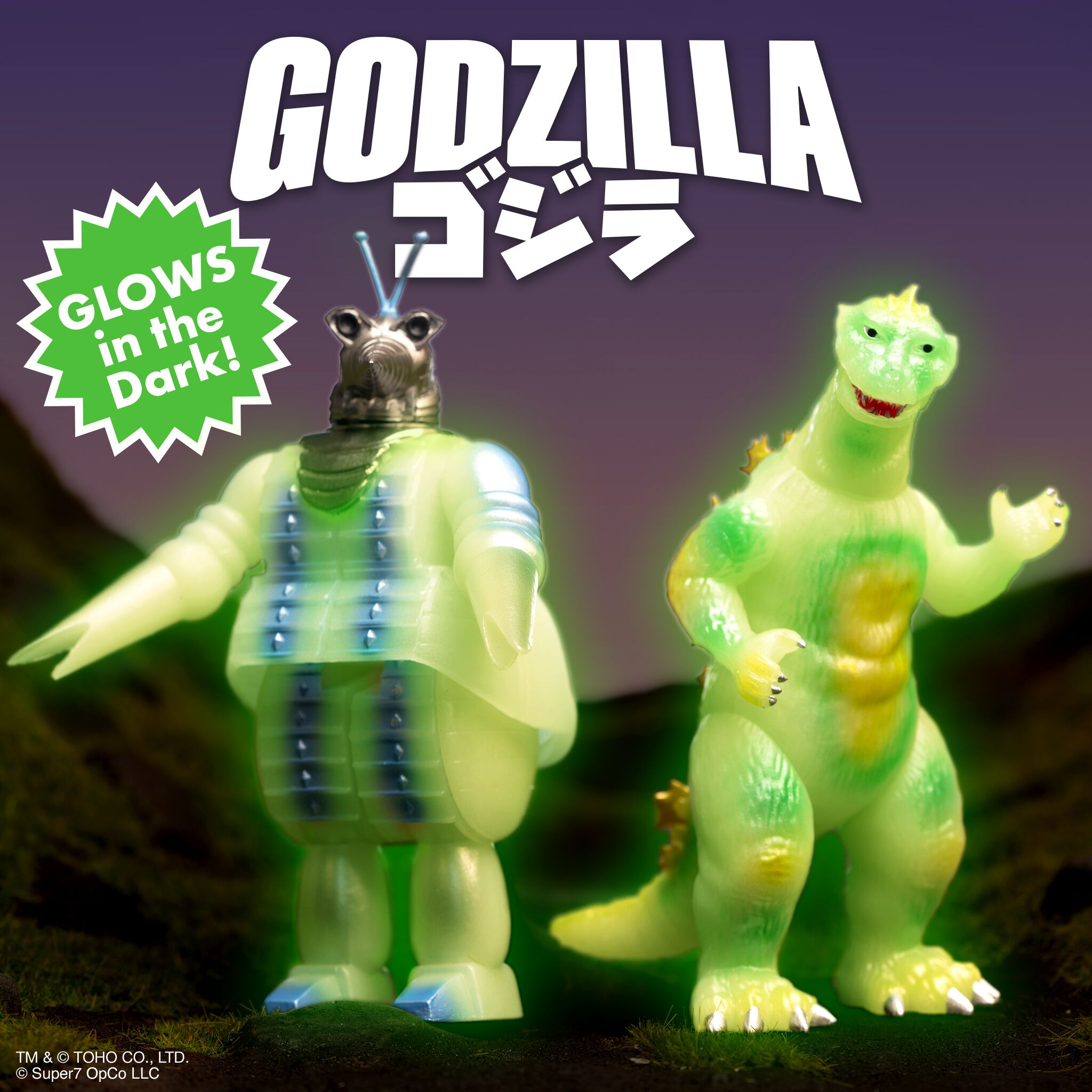 Super7 Toho ReAction Godzilla 55 figurina fosforescenta 9,5cm