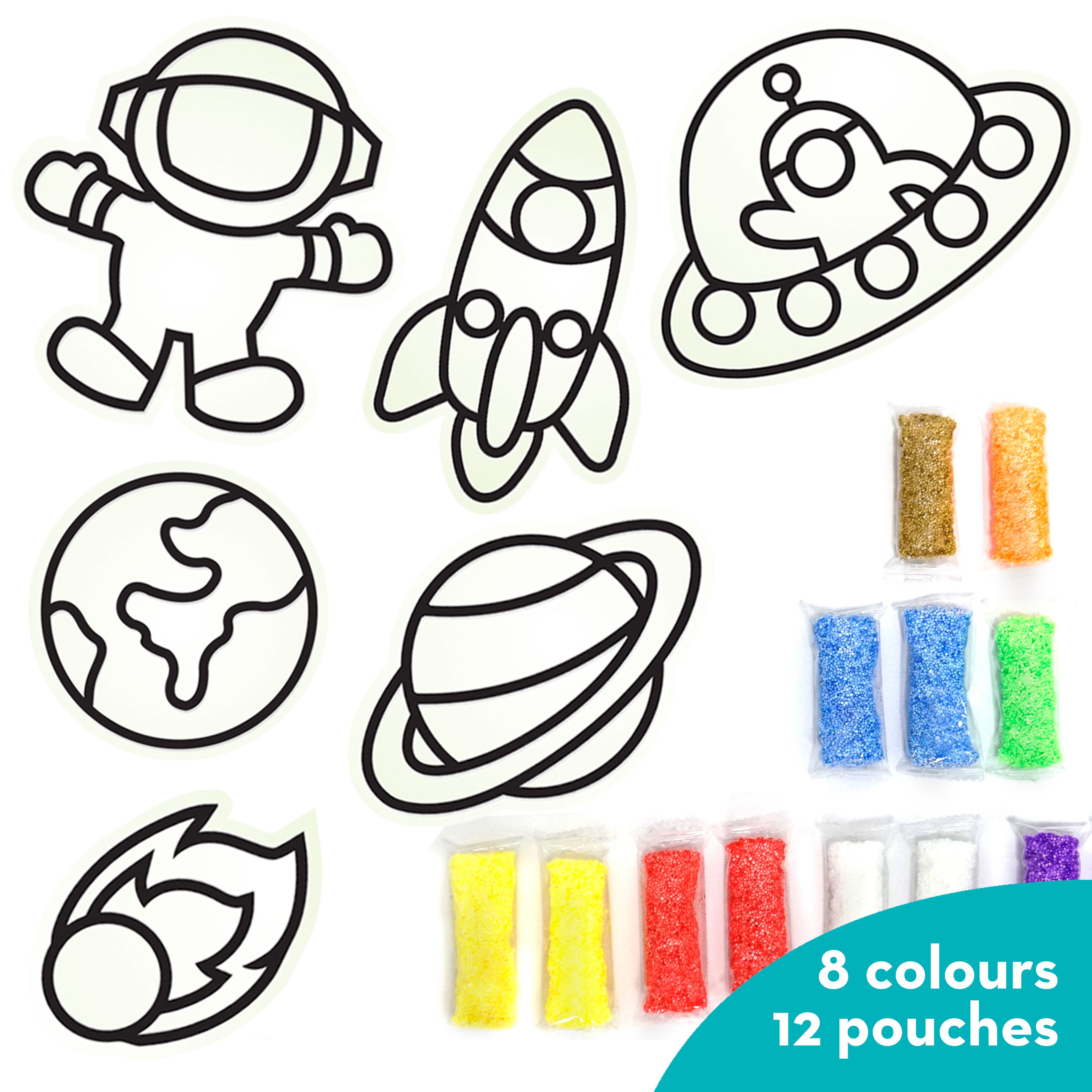 Imagimake Clay Stickers Space Adventure set creativ 6 stickere spatial