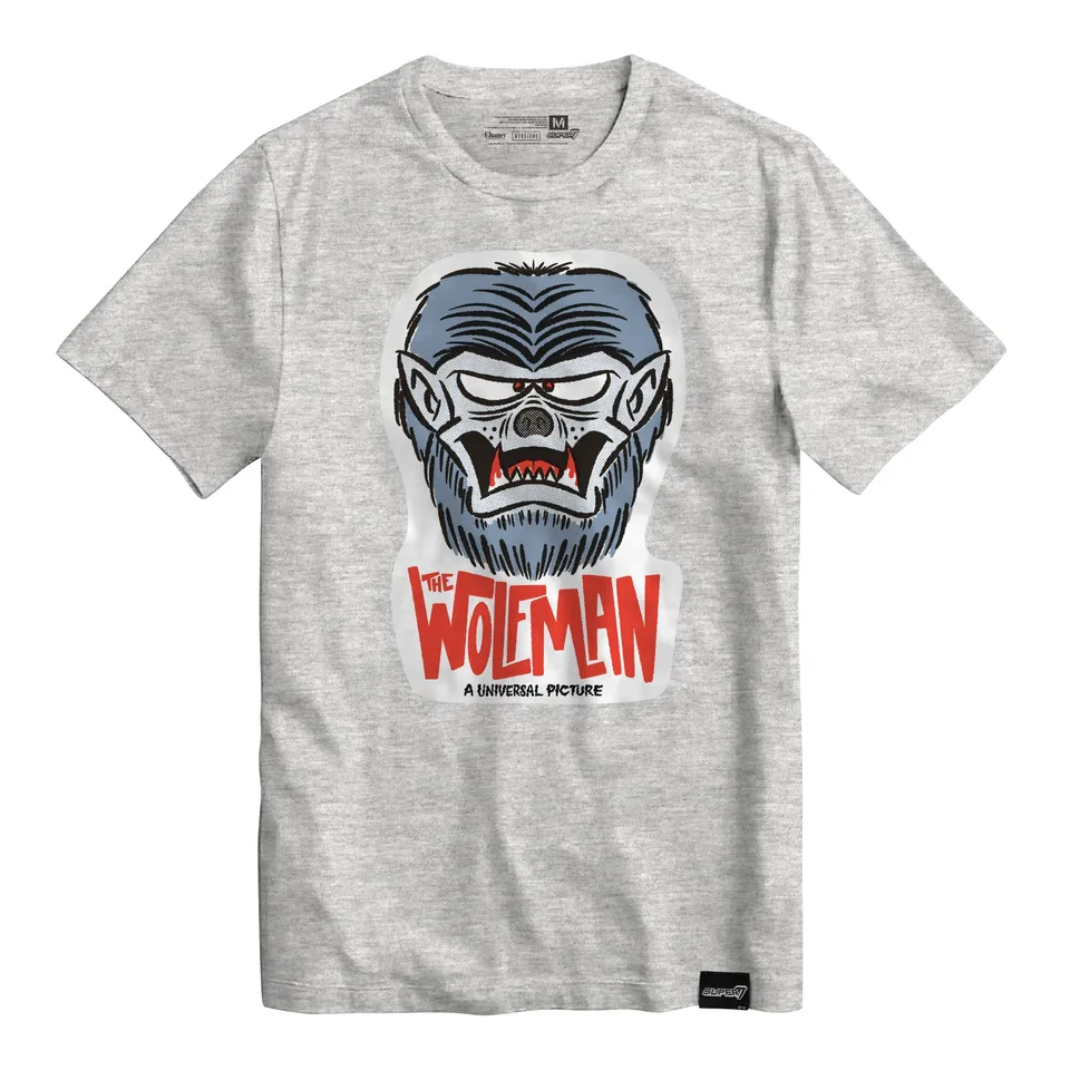 Super7 FreakyFaces Wolf Man tricou gri heather SM-3X