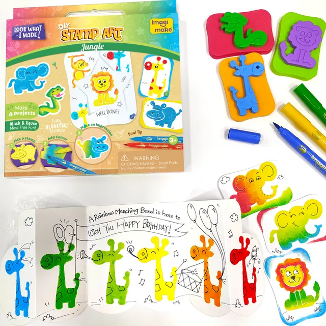 Imagimake Stamp Art Jungle set stampile 6 stampile 3+ ani