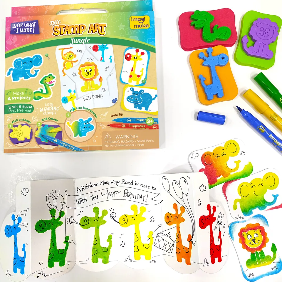 Imagimake Stamp Art Jungle set stampile 6 stampile 3+ ani