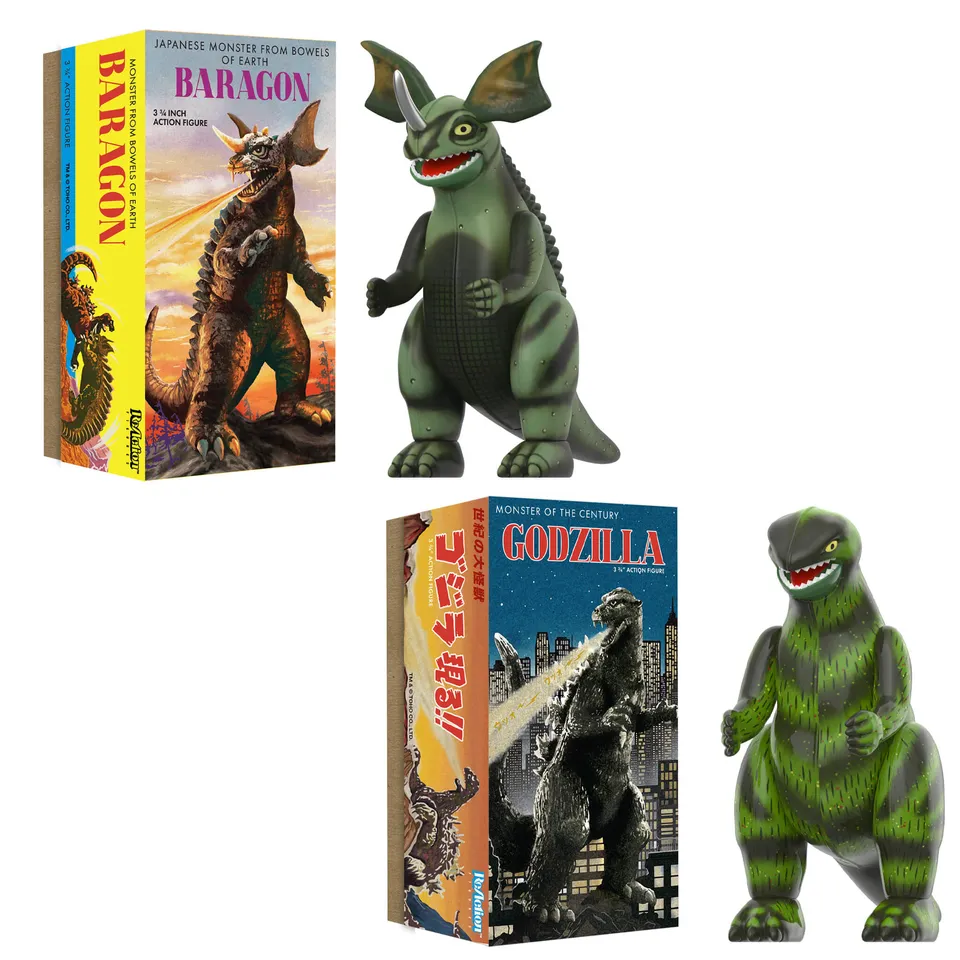 Super7 Toho ReAction Godzilla Baragon figurine Retro Tin