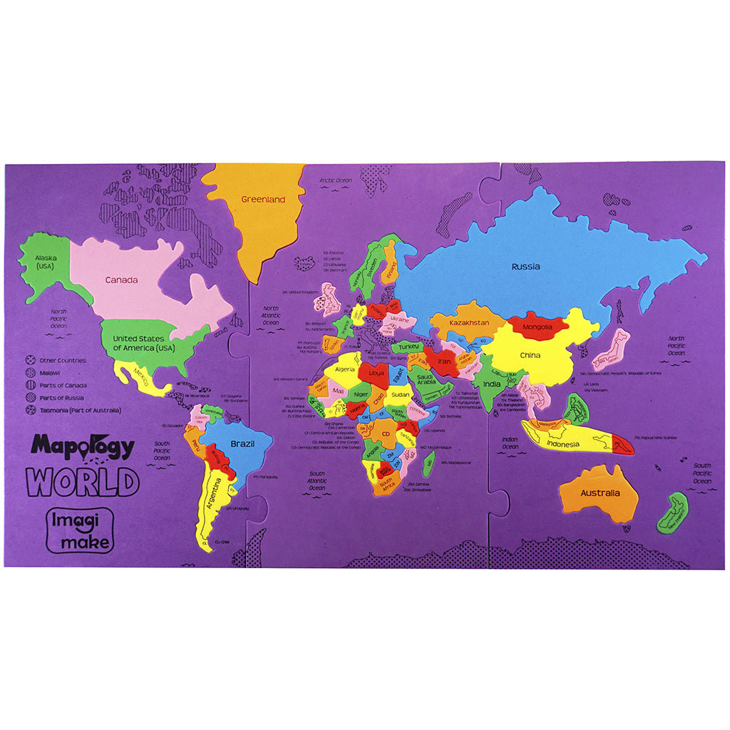 Imagimake Mapology Lumea set puzzle + animale 3D