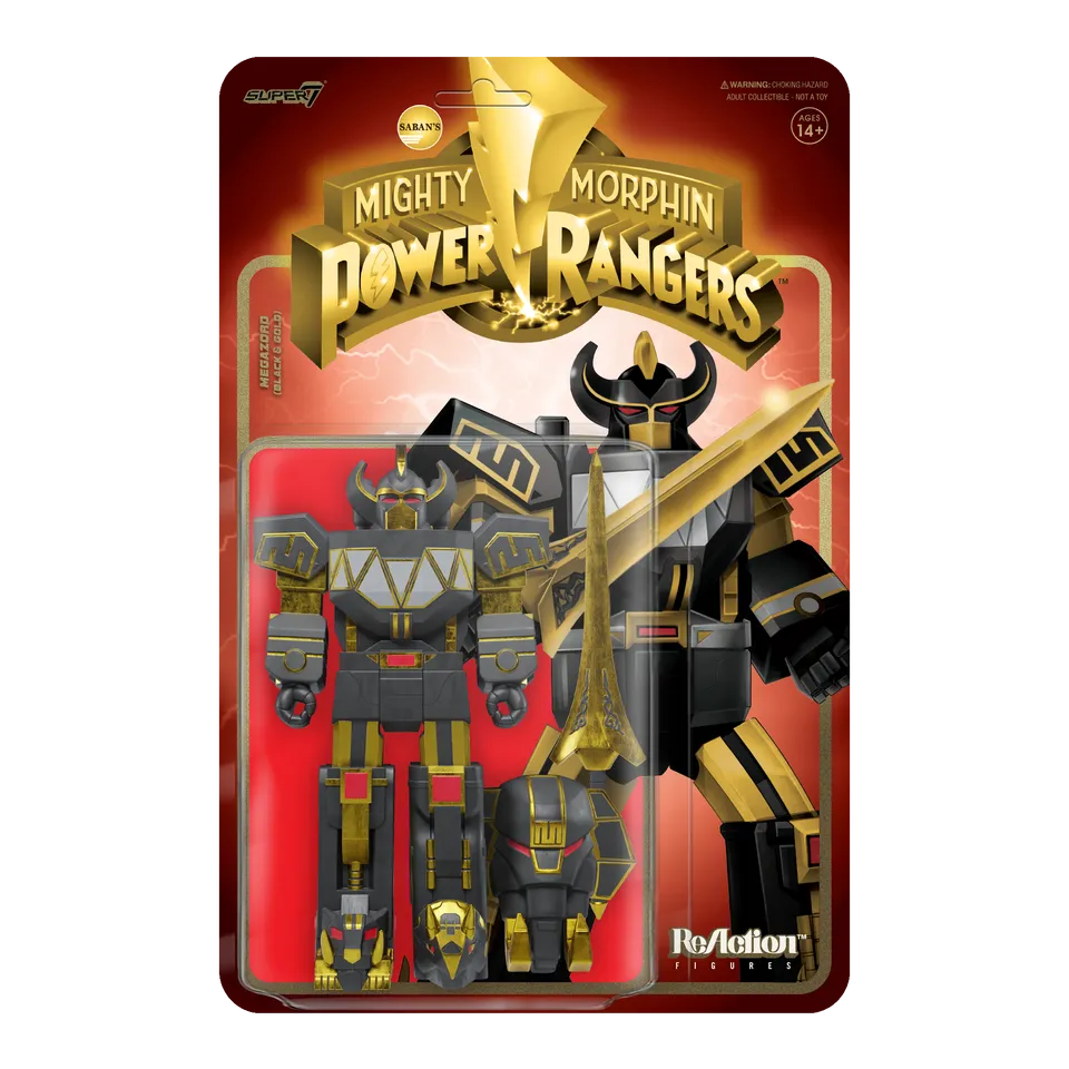 Super7 ReAction Megazord Black Gold figurină negru-auriu