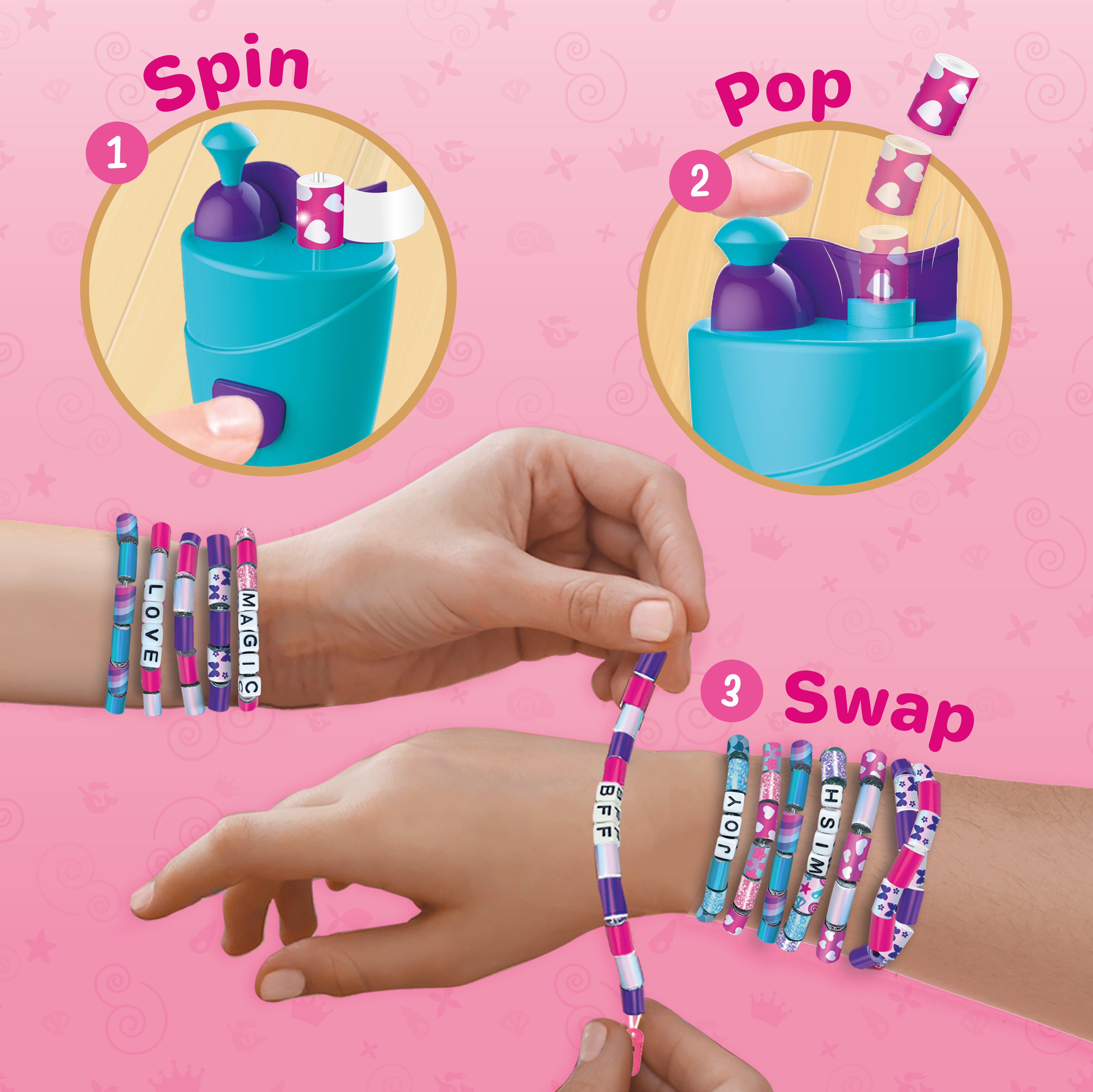 Imagimake Spin n Pop Bracelet Maker set bratari 100 margele